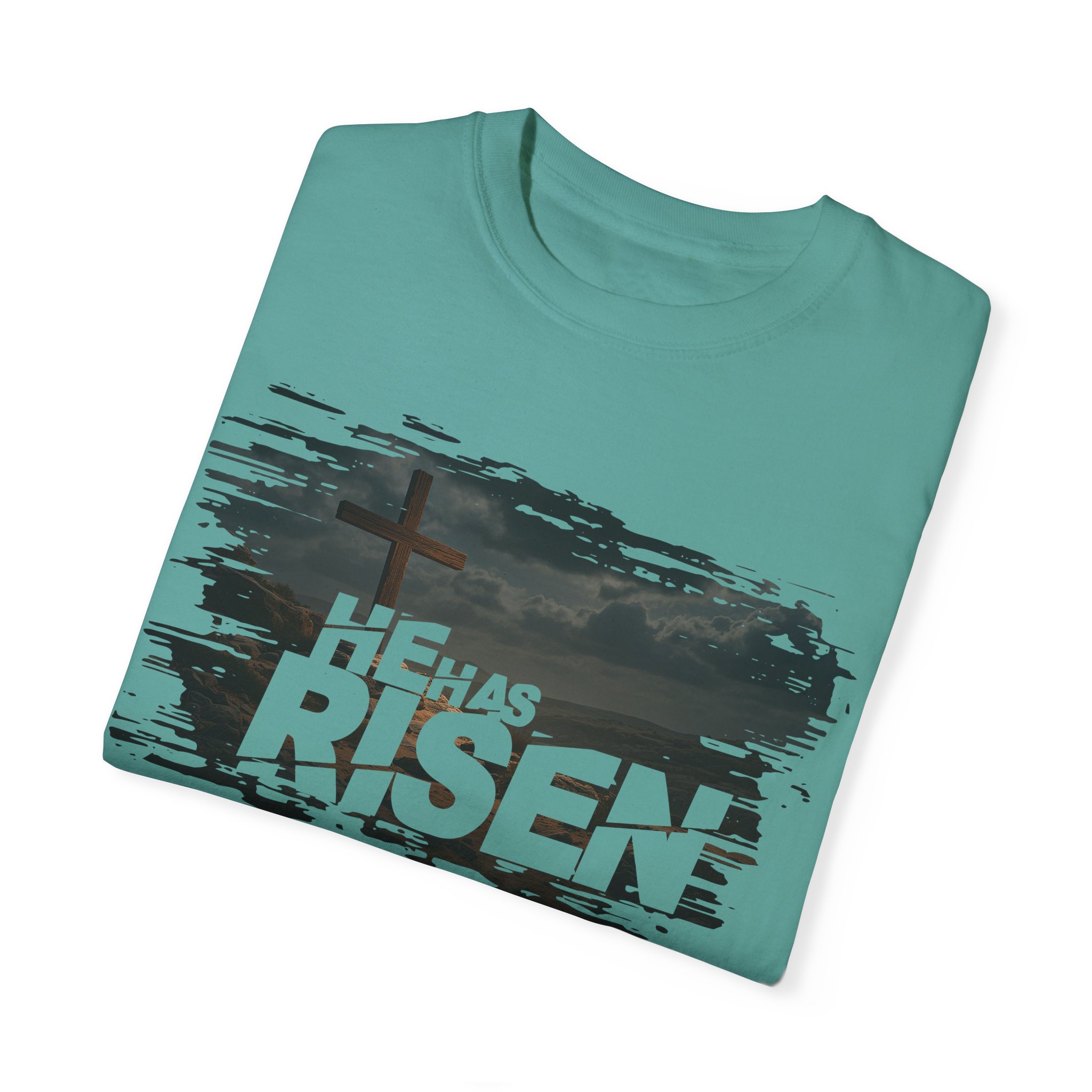 He Has Risen Matthew 28:6 v2 - Inspirational Unisex Christian T-Shirt by Love316 - Image 39