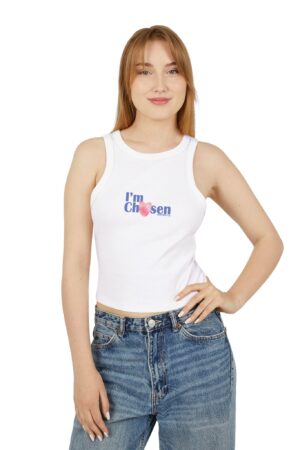 I'm Chosen - Faith-Inspired Micro Rib Racer Tank for Everyday Confidence