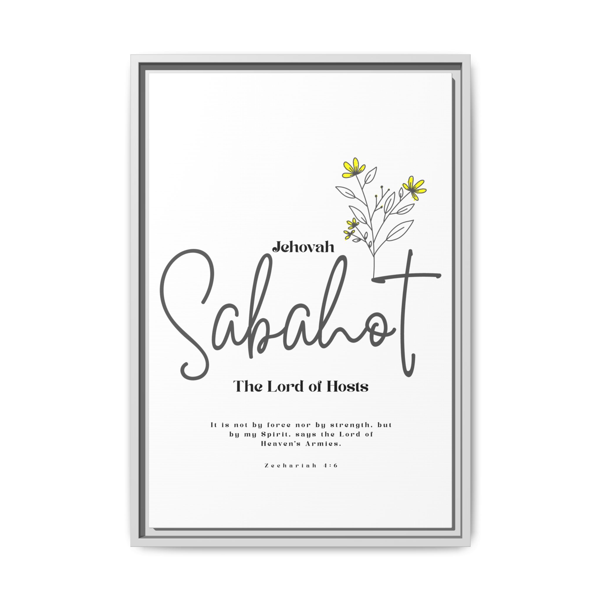 Jehovah Sabaoth Framed Canvas – The Lord of Hosts Minimalist Floral Scripture Art - Image 45