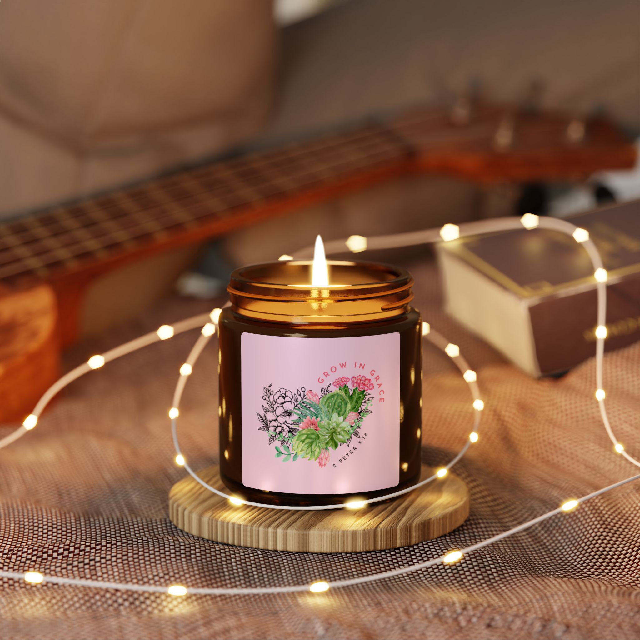 Grow in Grace, Scented Candle - 2 Peter 3:18, Christian Home Decor - Image 8