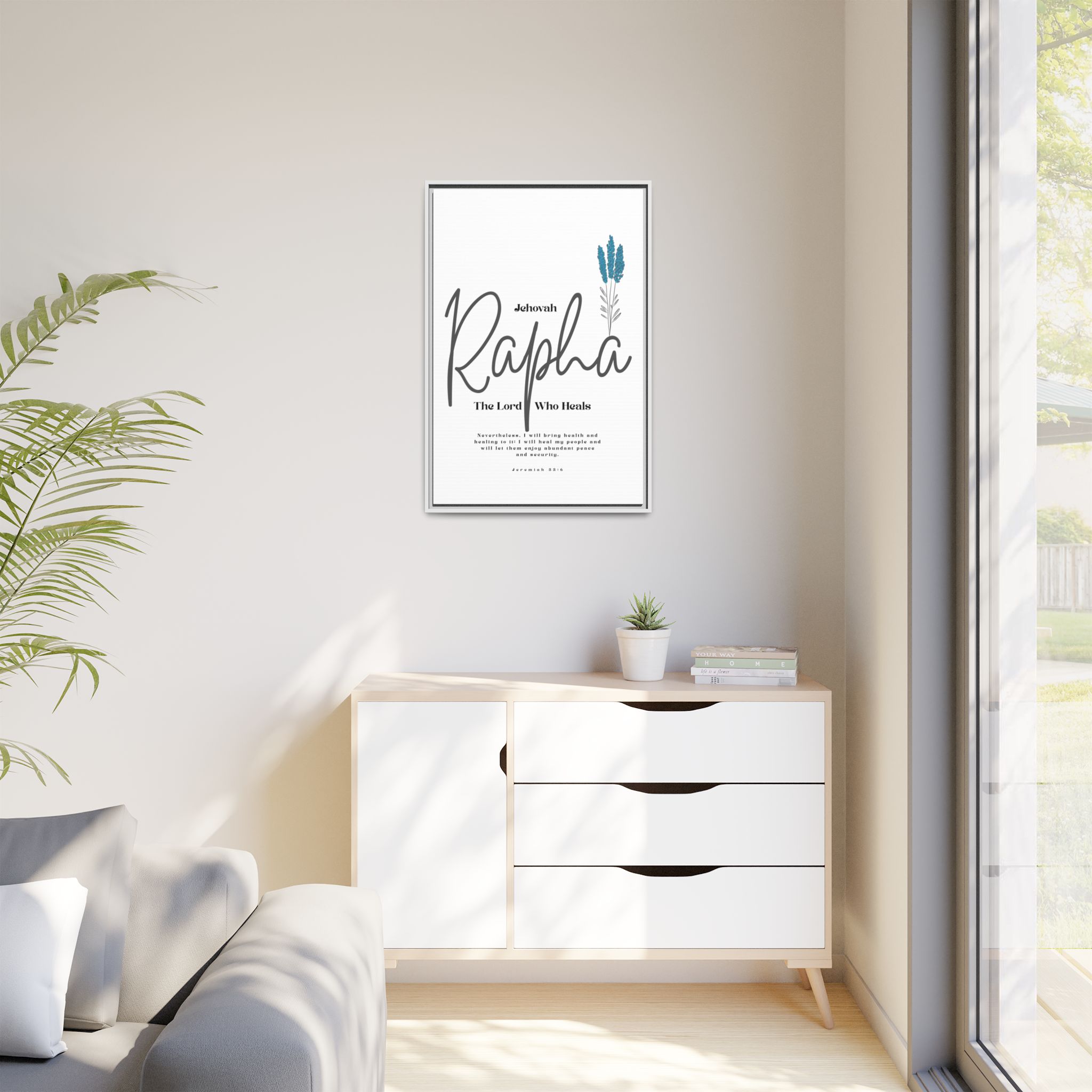 Jehovah Rapha Framed Canvas - The Lord Who Heals- Soothing Multi-Color Scripture Art - Image 15
