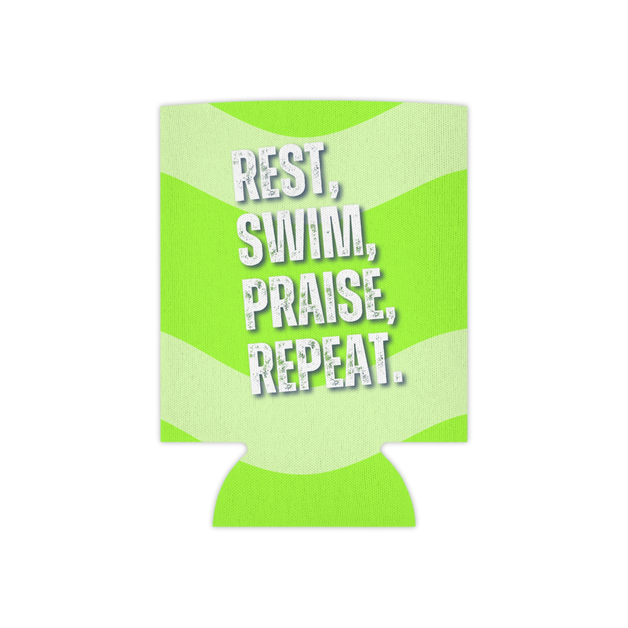 Can Cooler - 'Rest, Swim, Praise, Repeat' Design, Perfect for Summer Drinks - Image 2