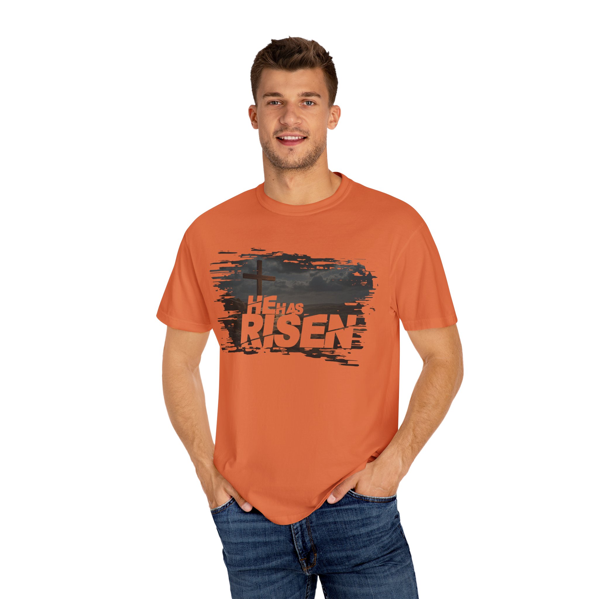 He Has Risen Matthew 28:6 v2 - Inspirational Unisex Christian T-Shirt by Love316 - Image 20