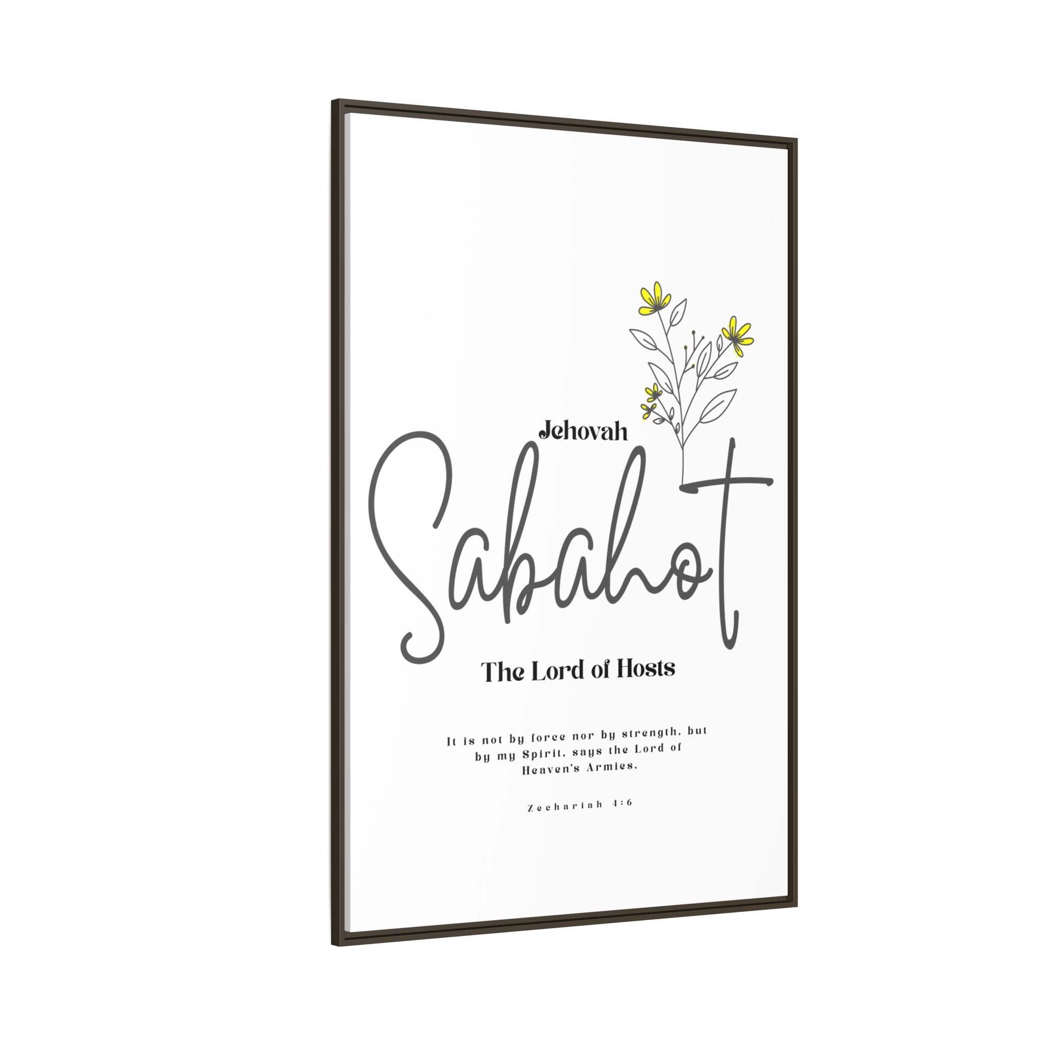 Jehovah Sabaoth Framed Canvas – The Lord of Hosts Minimalist Floral Scripture Art - Image 54