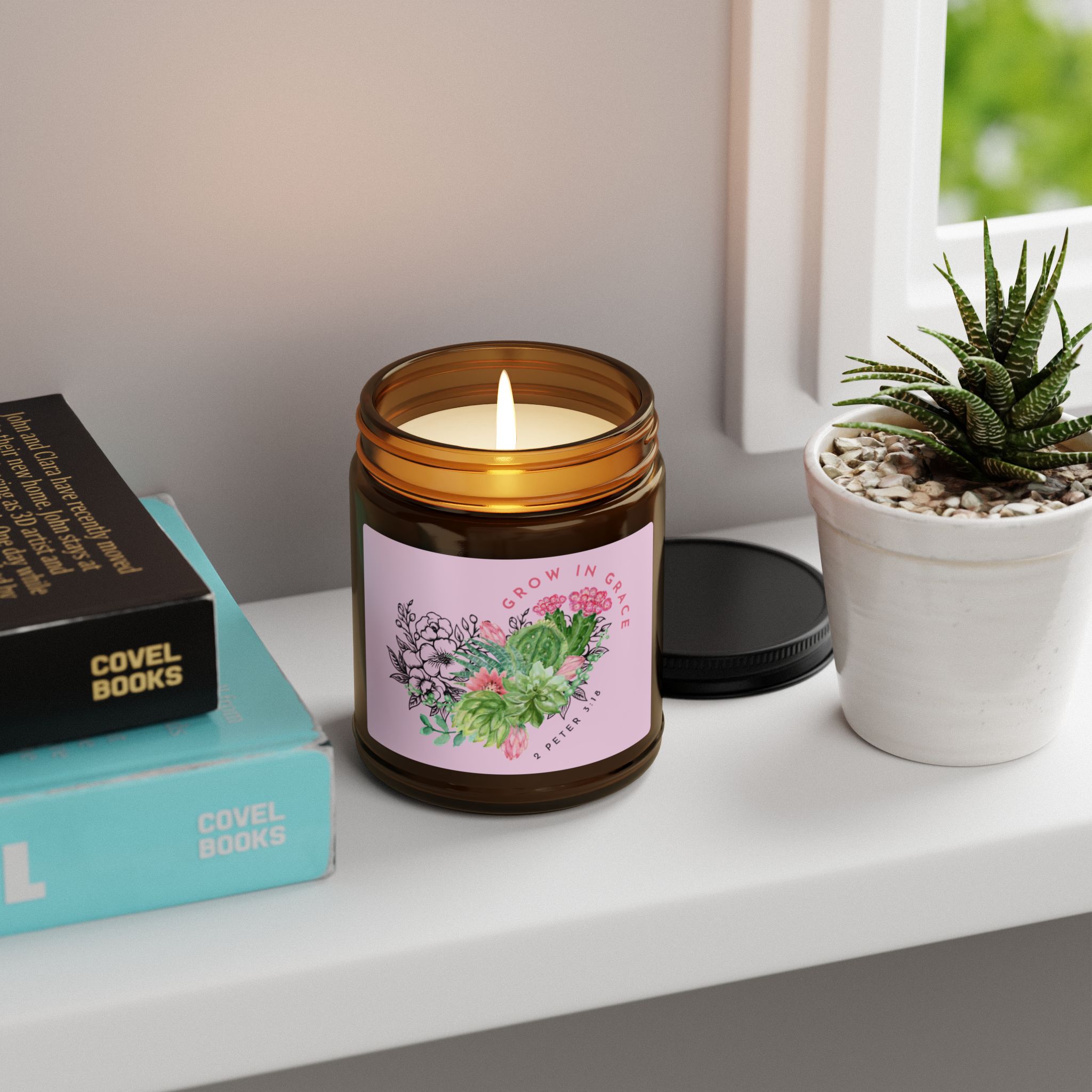 Grow in Grace, Scented Candle - 2 Peter 3:18, Christian Home Decor - Image 5