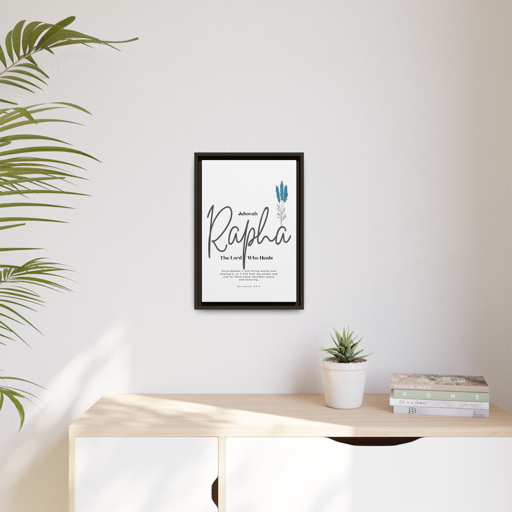 Jehovah Rapha Framed Canvas - The Lord Who Heals- Soothing Multi-Color Scripture Art - Image 31