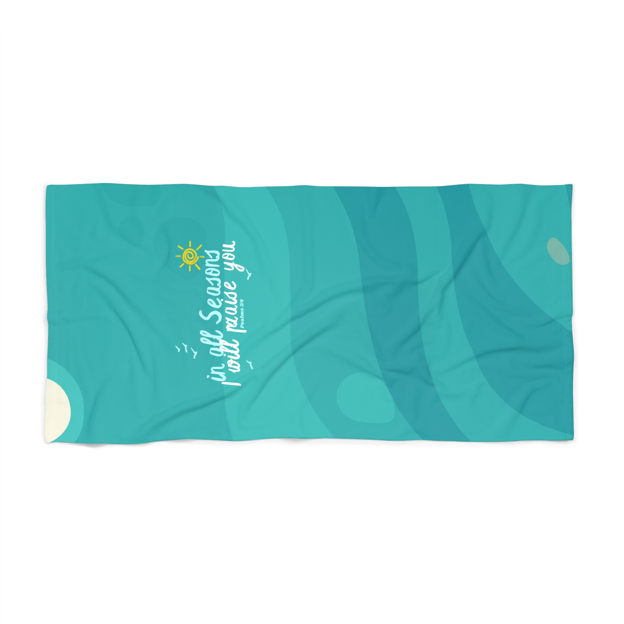 In All Seasons I Will Praise You Beach Towel – Soft, Absorbent & Faith-Inspired - Image 2