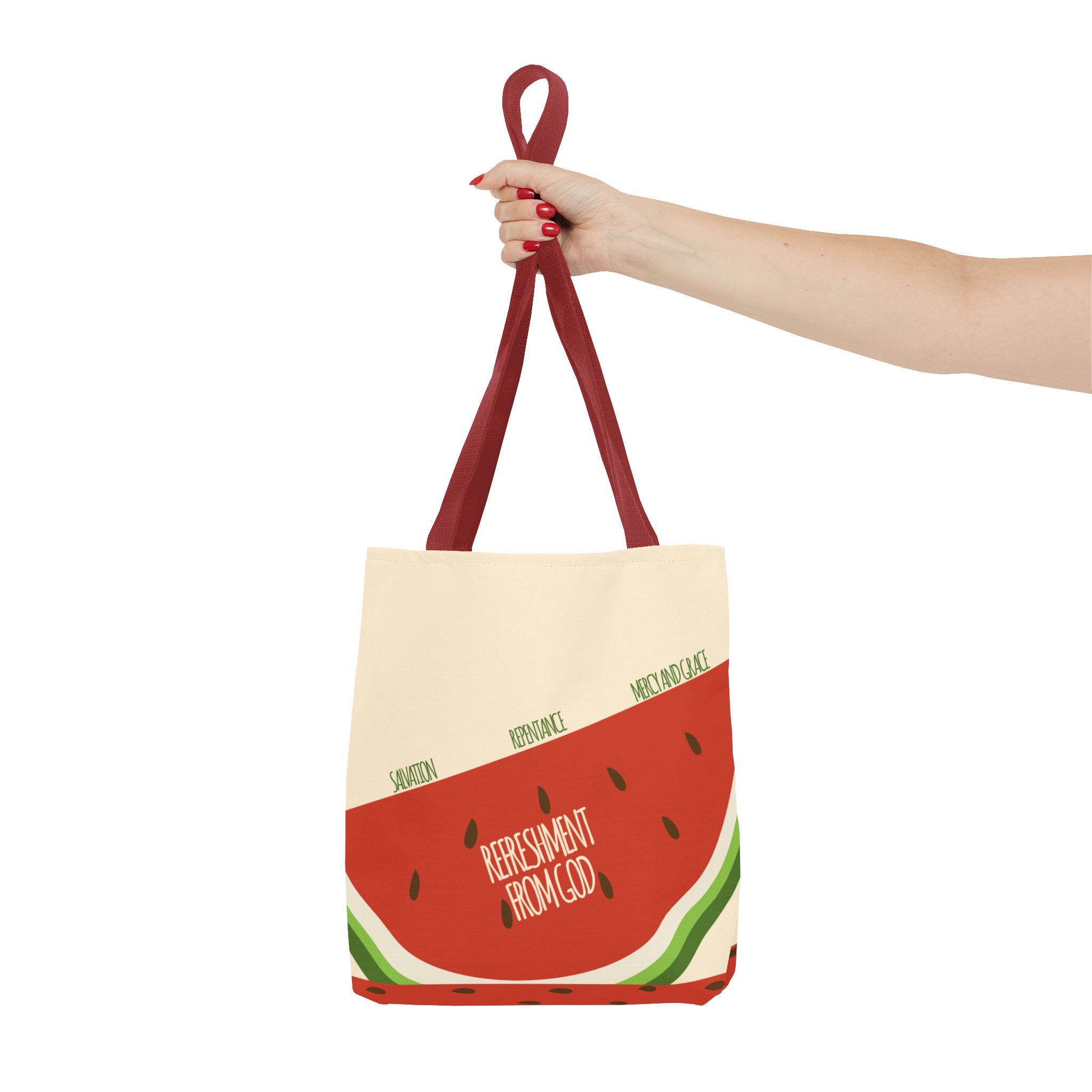 Watermelon Tote Bag - 'Salvation, Repentance, Mercy & Grace' Design, Perfect for Summer - Image 5