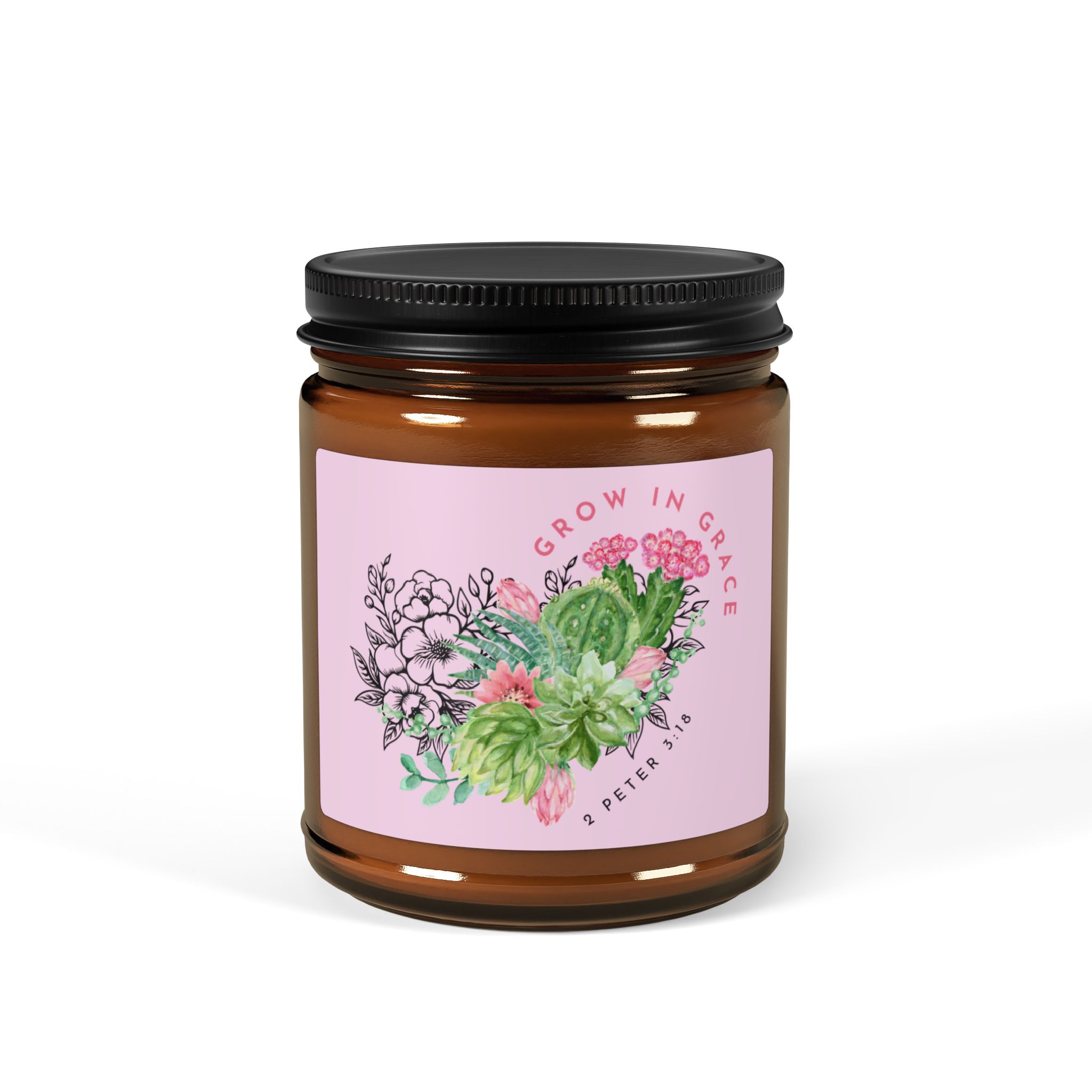 Grow in Grace, Scented Candle - 2 Peter 3:18, Christian Home Decor - Image 2