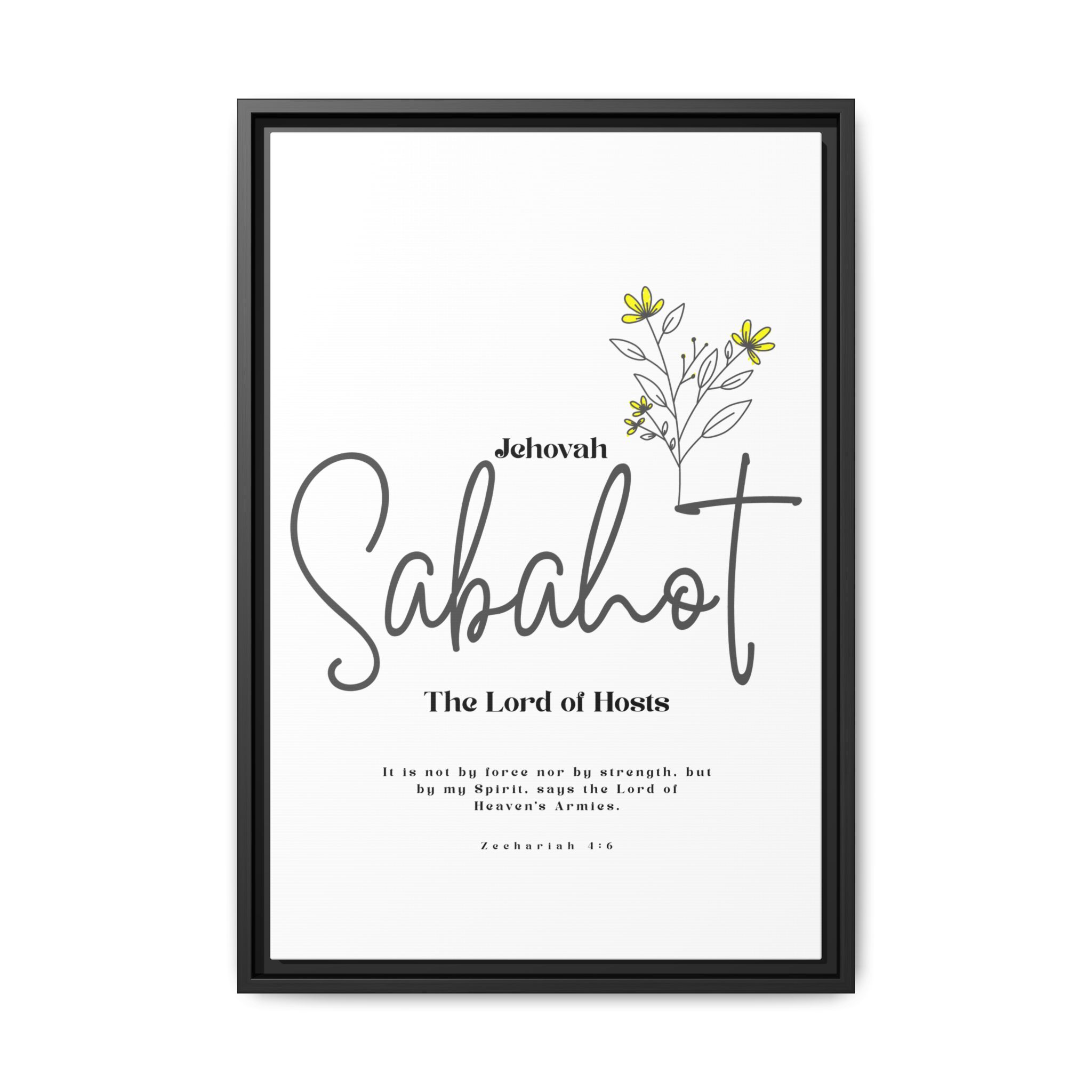 Jehovah Sabaoth Framed Canvas – The Lord of Hosts Minimalist Floral Scripture Art - Image 37