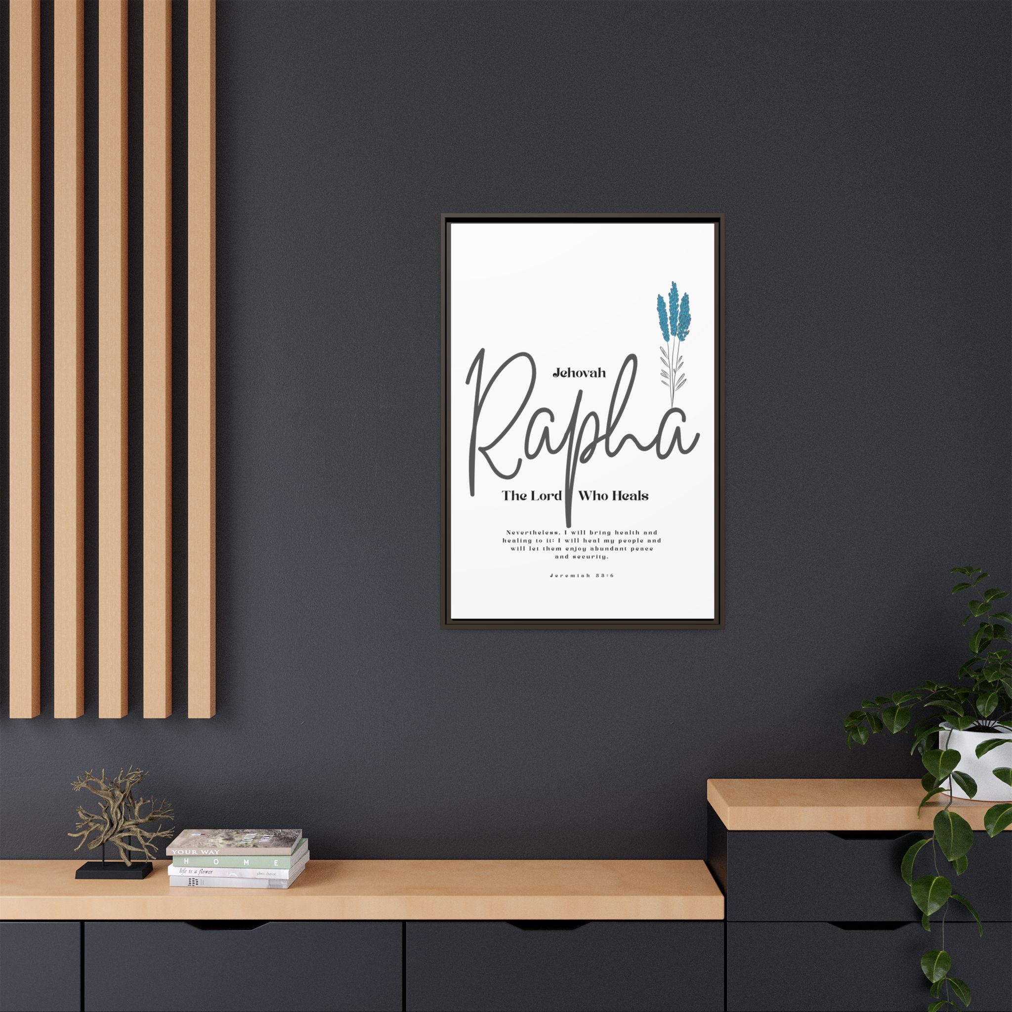 Jehovah Rapha Framed Canvas - The Lord Who Heals- Soothing Multi-Color Scripture Art - Image 12