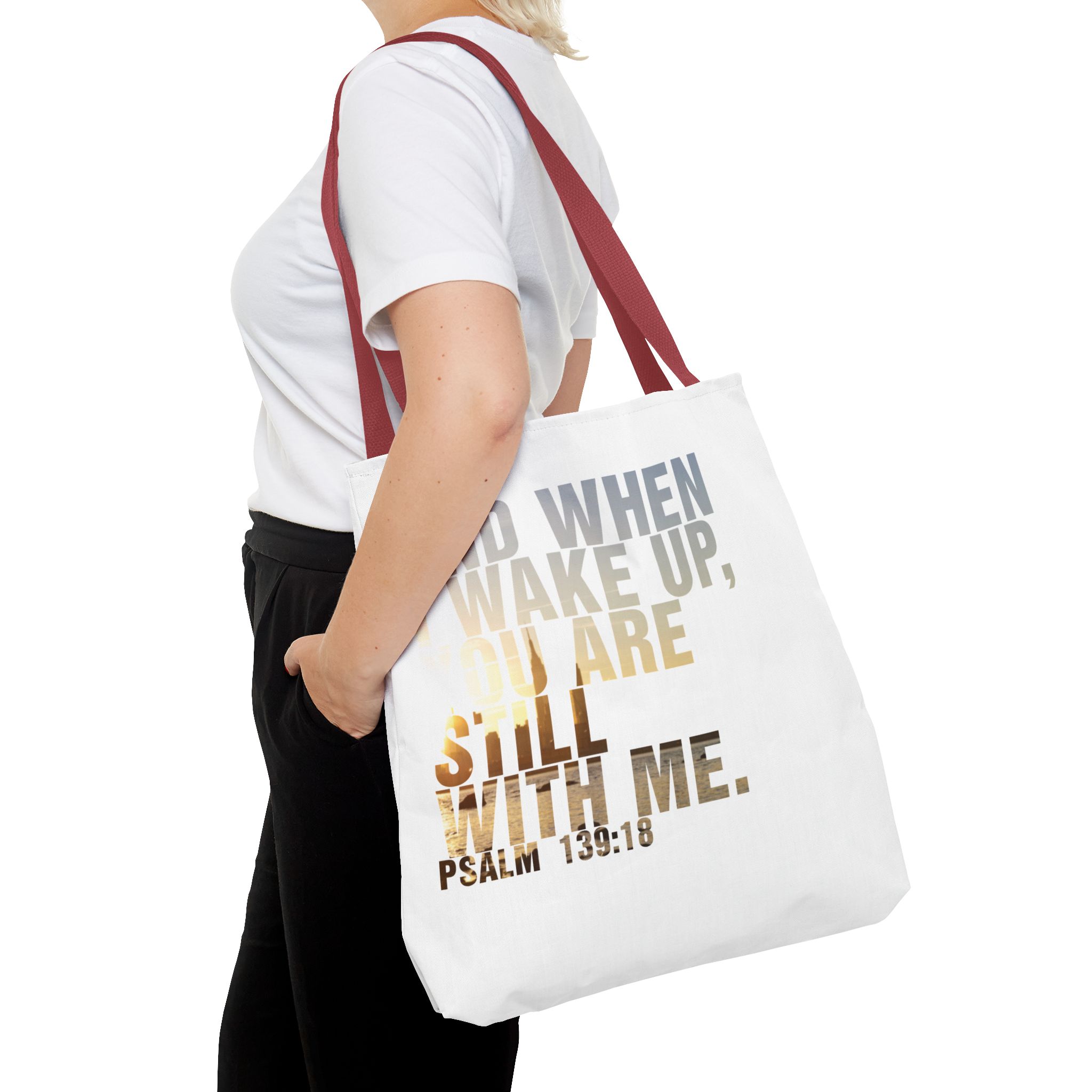 Inspirational 'And When I Wake Up' Tote Bag – Psalm 139:18, Durable & Stylish - Image 24