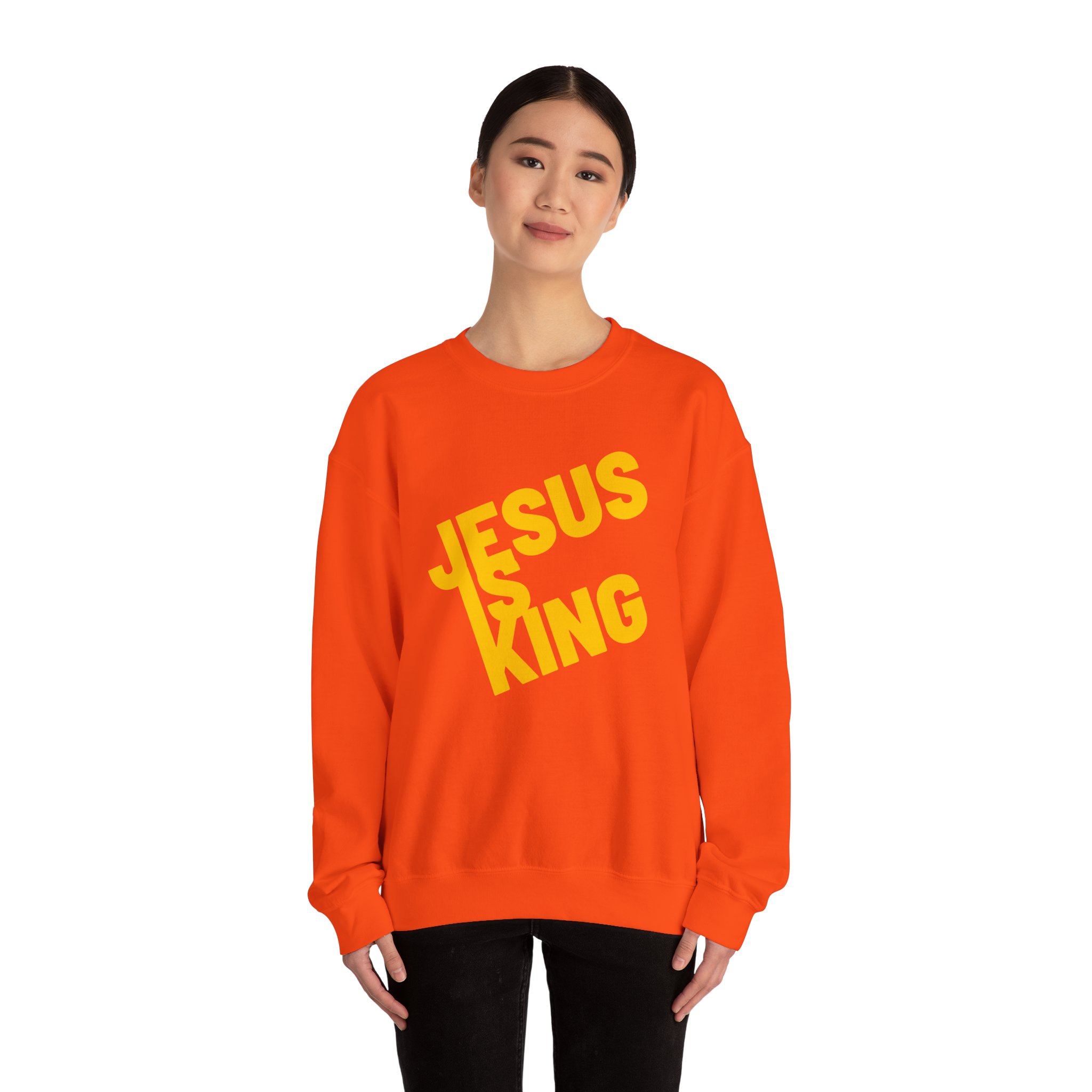 Jesus is King - Sweatshirt - Christian Apparel, Unisex Heavy Blend - Image 4