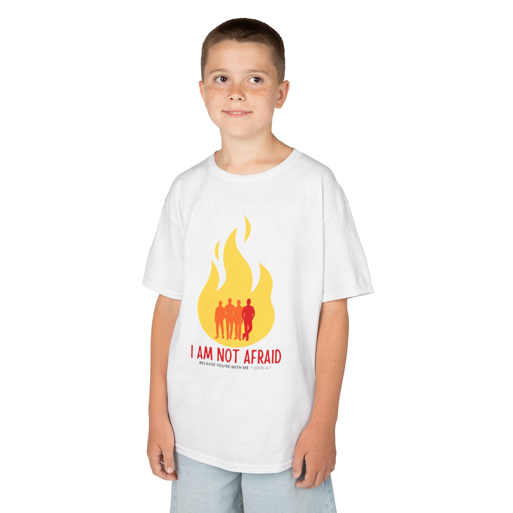 I Am Not Afraid - Kids Tee - 1 John 4:1, Christian Apparel - Image 11