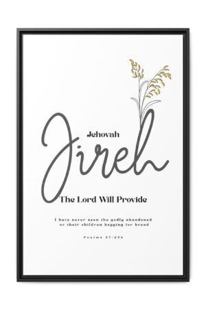 Jehovah Jireh Framed Canvas - 'The Lord Will Provide' Multi-Color Inspirational Art