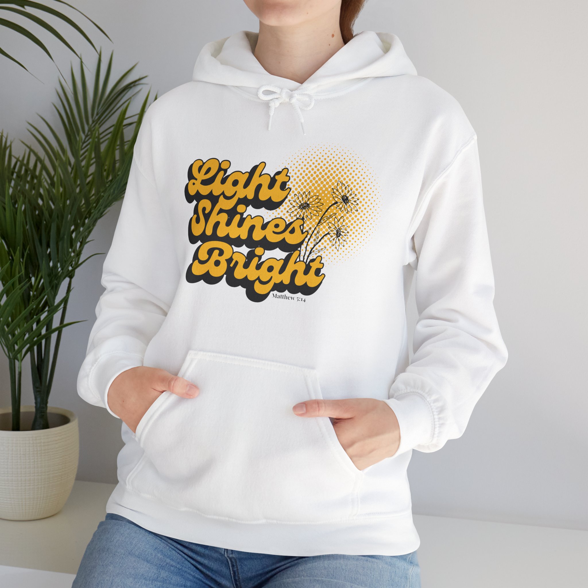 Women’s Hooded Sweatshirt: Light Shines Bright – Cozy & Inspirational Design - Image 12