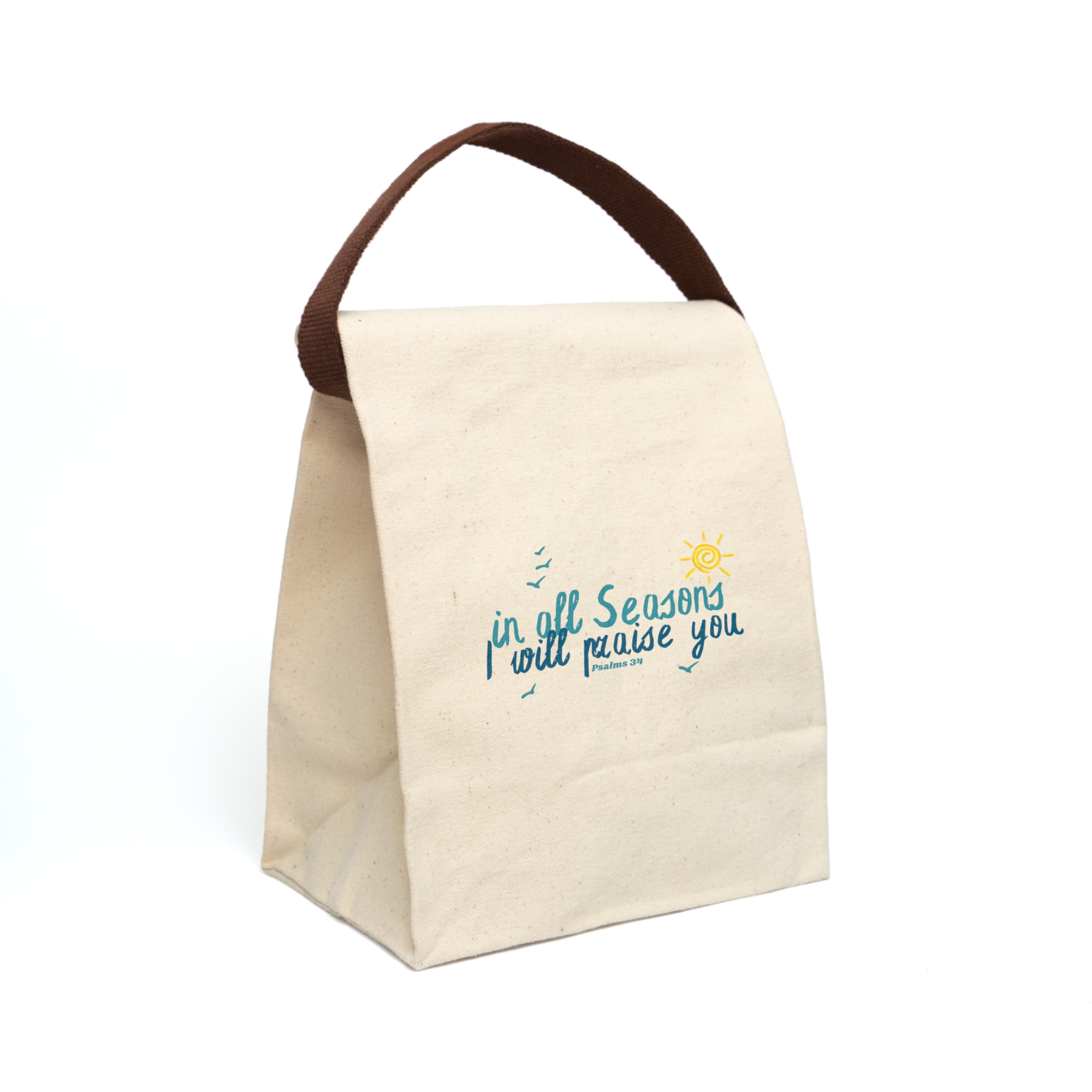 In All Seasons I Will Praise You Lunch Bag | Durable & Stylish Cotton Canvas - Image 2