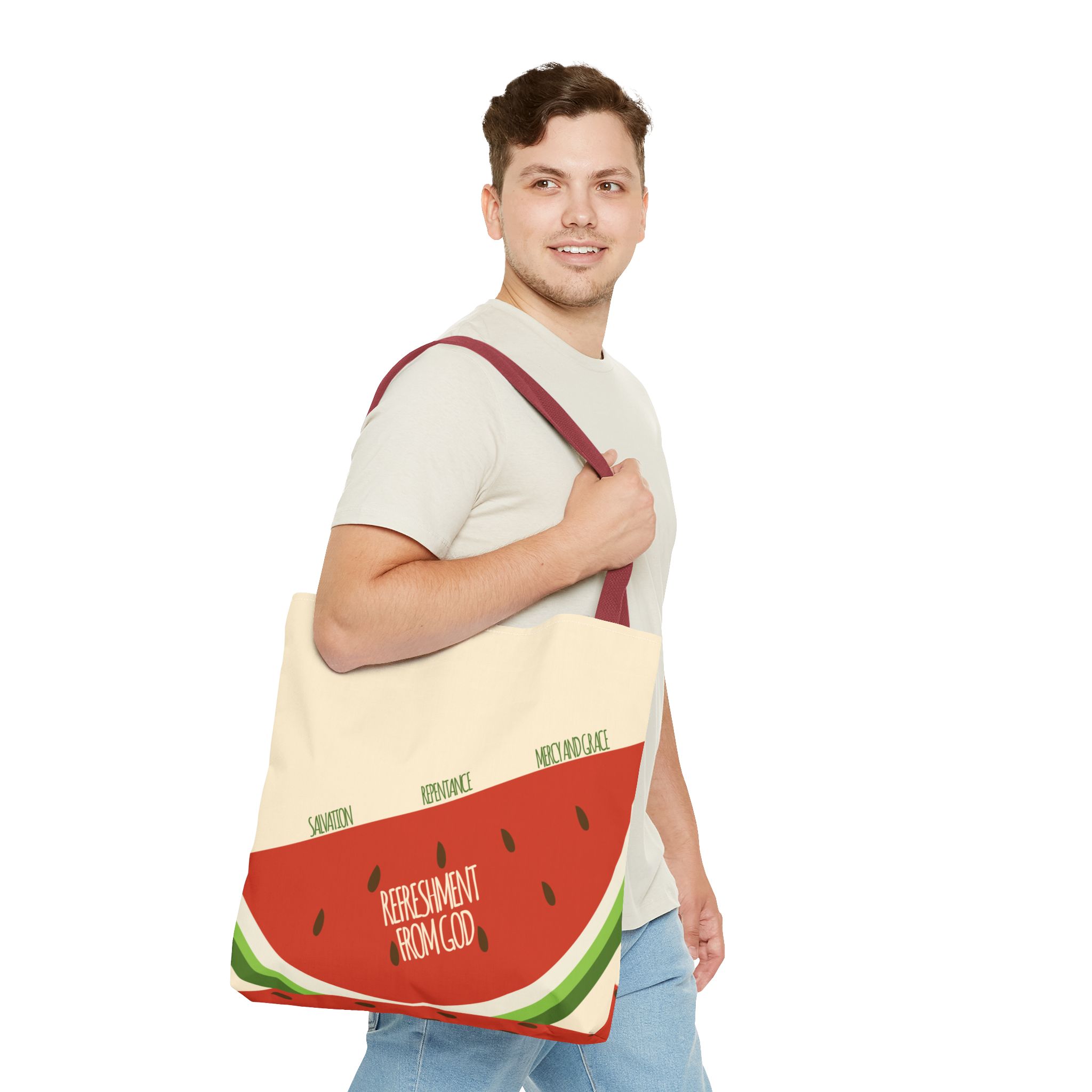Watermelon Tote Bag - 'Salvation, Repentance, Mercy & Grace' Design, Perfect for Summer - Image 15
