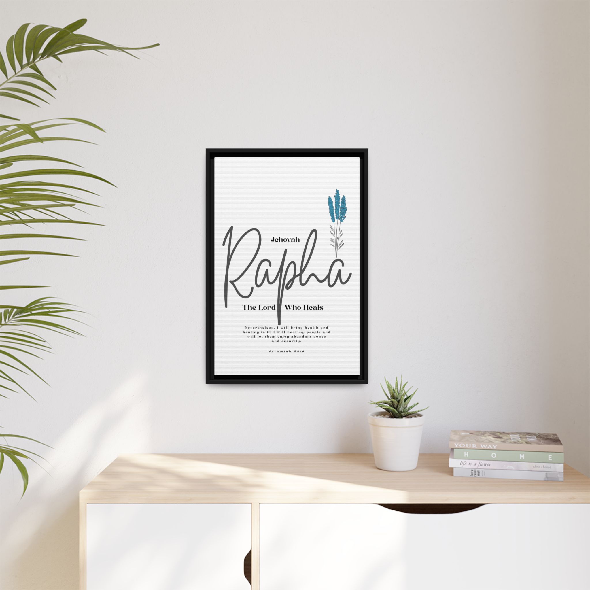 Jehovah Rapha Framed Canvas - The Lord Who Heals- Soothing Multi-Color Scripture Art - Image 39