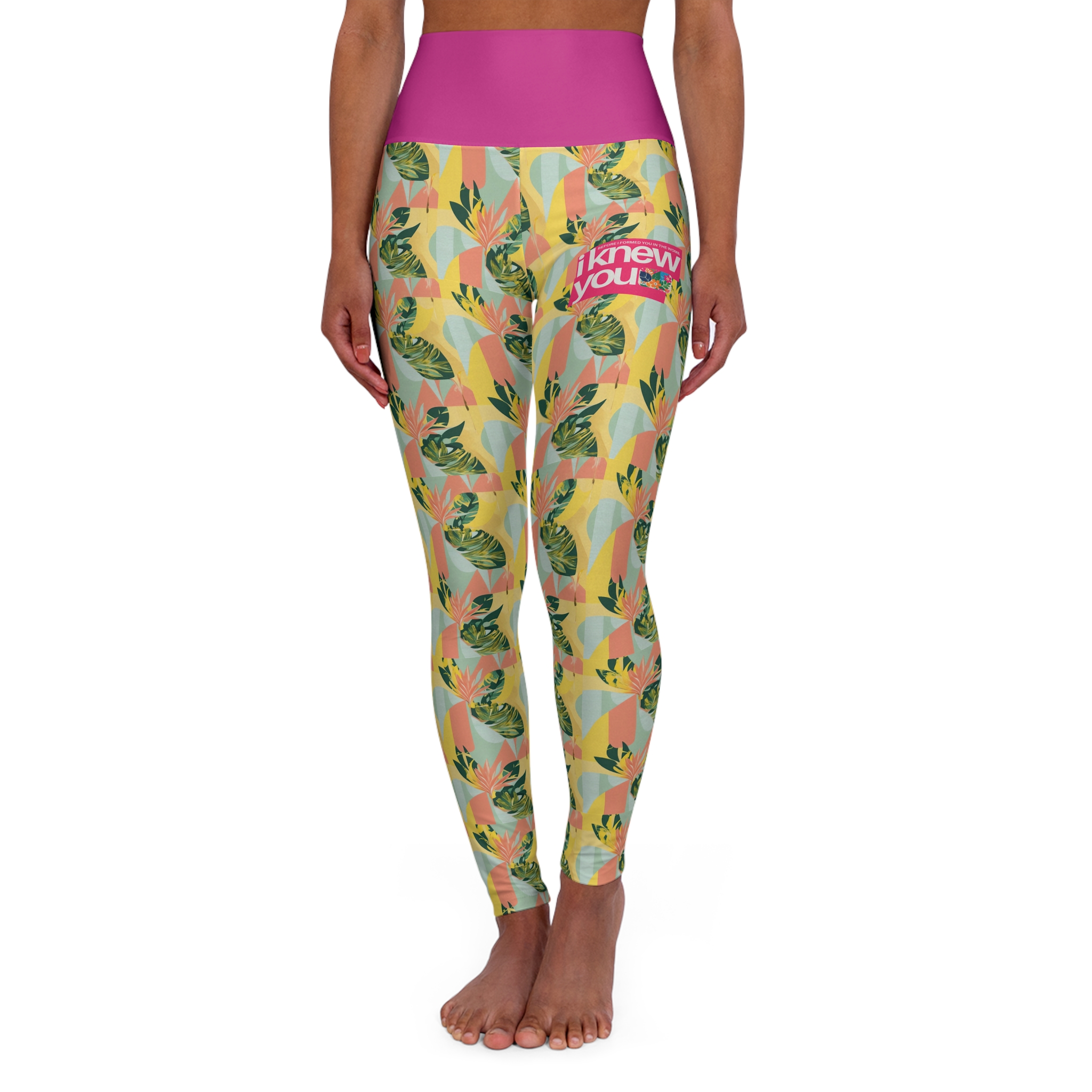 High Waste Workout Leggings - 'Before I Formed You' Christian Design