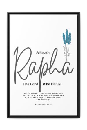 Jehovah Rapha Framed Canvas - The Lord Who Heals- Soothing Multi-Color Scripture Art