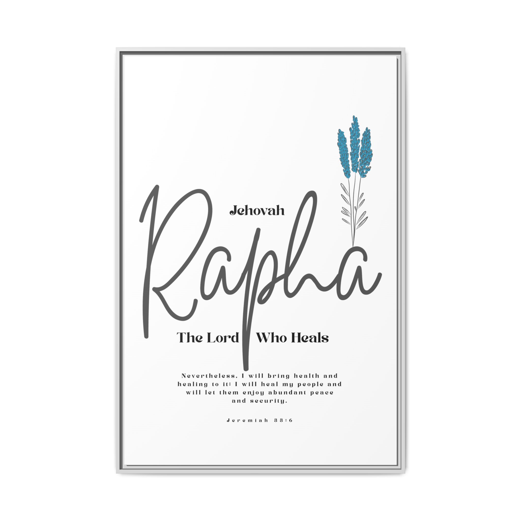 Jehovah Rapha Framed Canvas - The Lord Who Heals- Soothing Multi-Color Scripture Art - Image 21