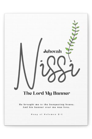 Jehovah Nissi Canvas - 'The Lord My Banner' Minimalist Christian Wall Art