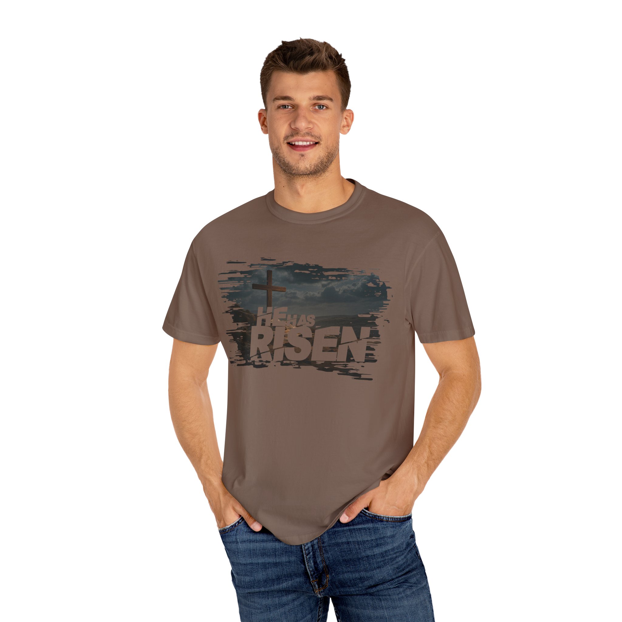 He Has Risen Matthew 28:6 v2 - Inspirational Unisex Christian T-Shirt by Love316 - Image 28