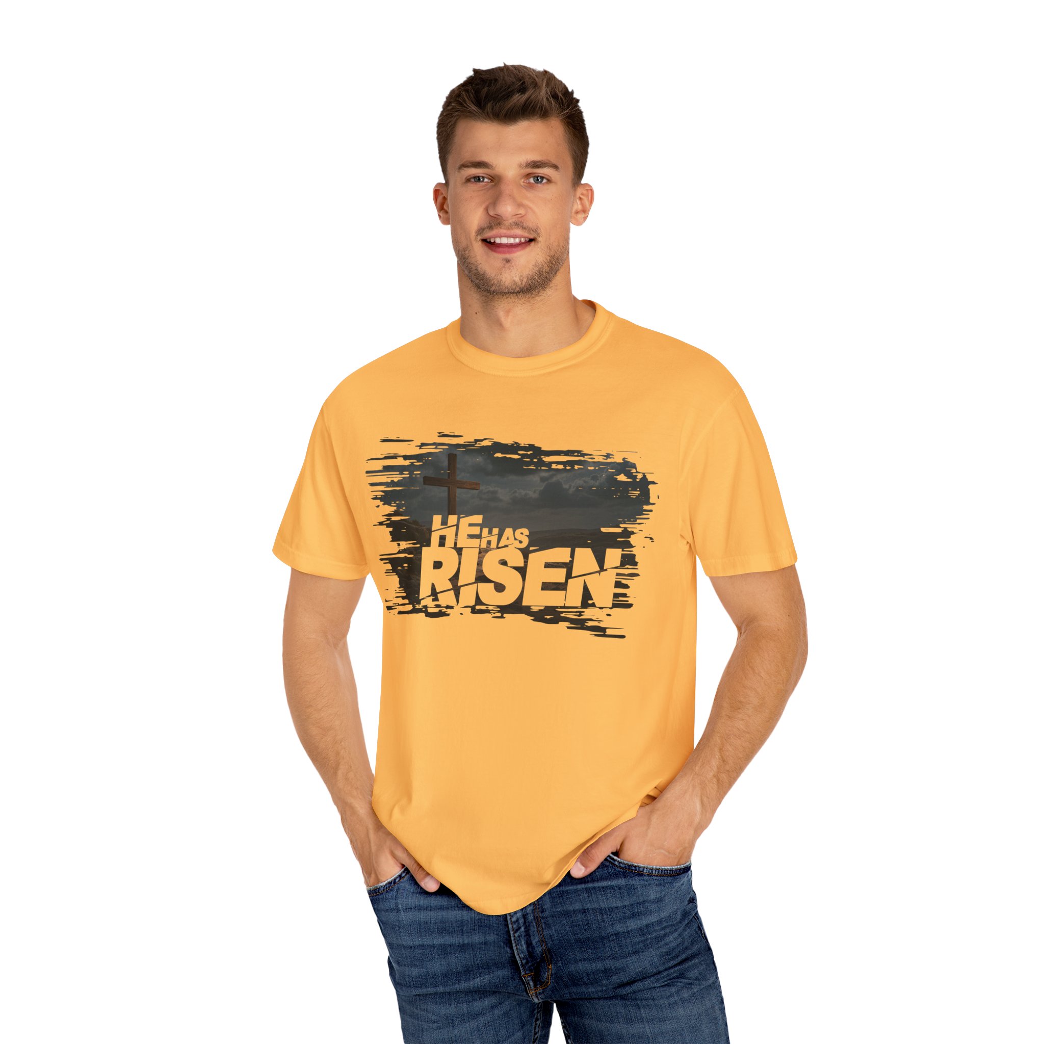 He Has Risen Matthew 28:6 v2 - Inspirational Unisex Christian T-Shirt by Love316 - Image 16