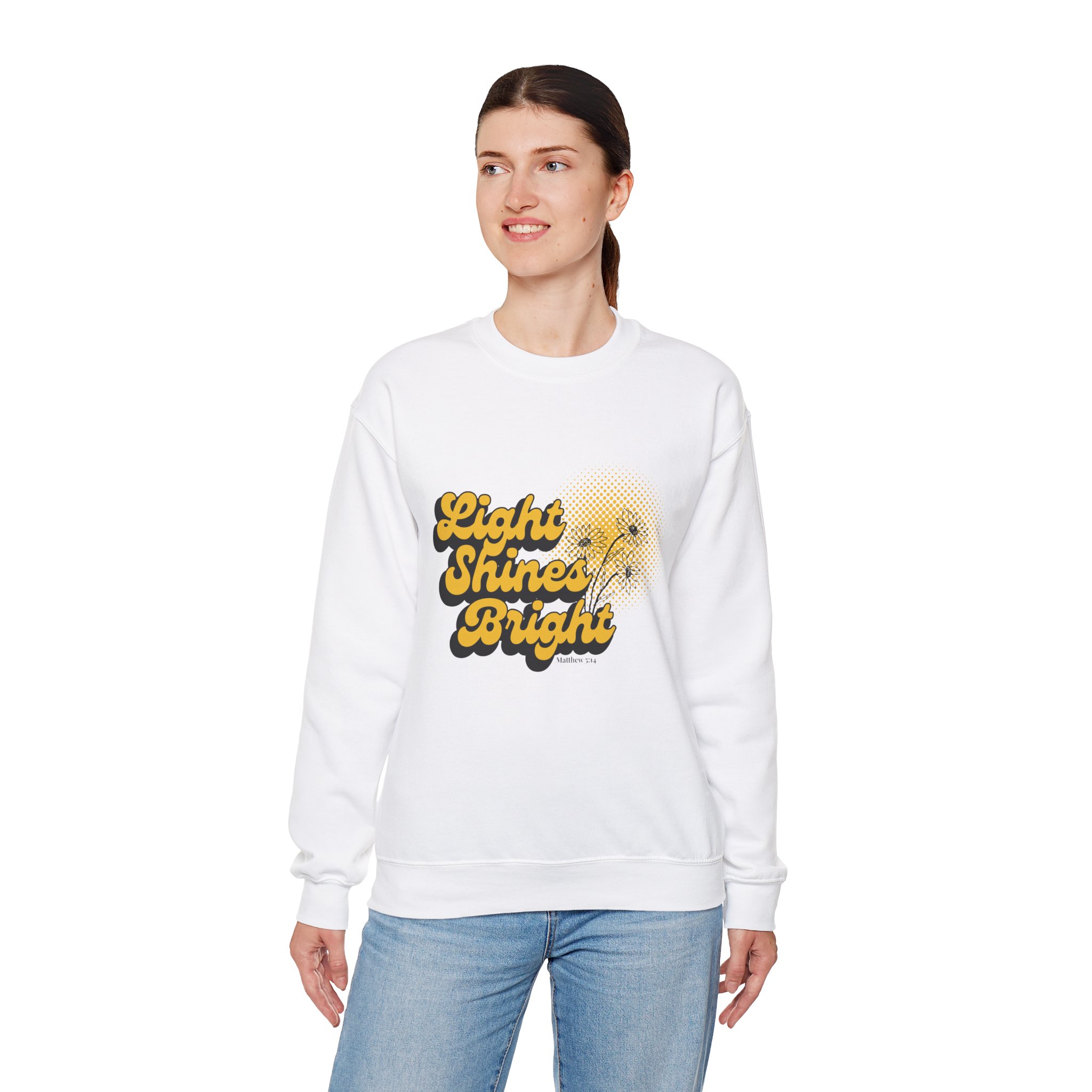 Light Shines Bright, Sweatshirt - Matthew 5:14, Christian Apparel - Image 10