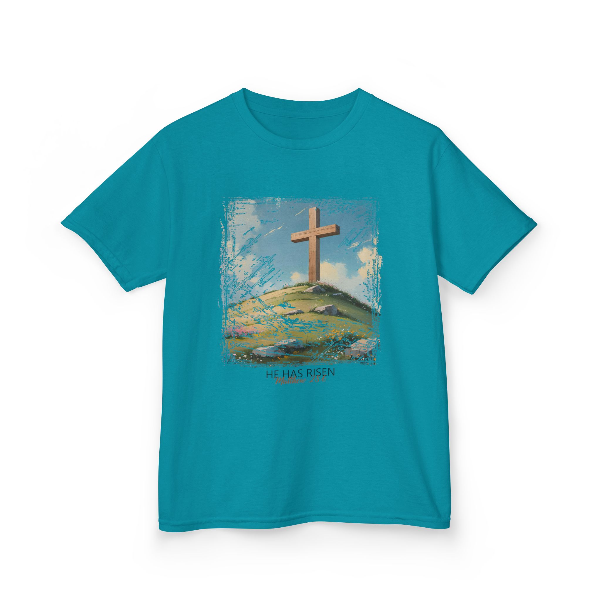 He Has Risen Matthew 28:6 - Inspirational Kids Christian T-Shirt by Love316