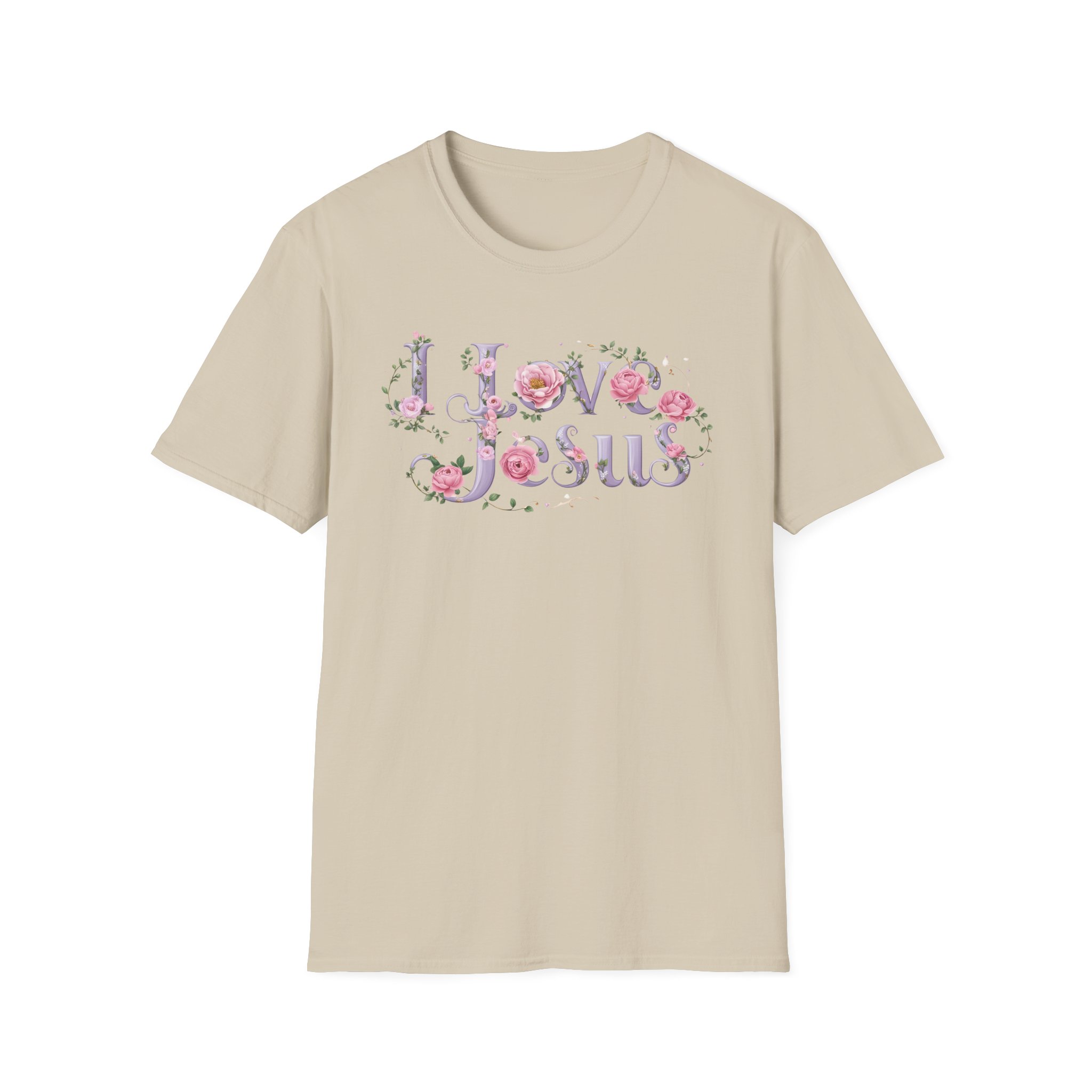 Floral 'I Love Jesus' T-Shirt - Feminine Christian Top - Soft Cotton Tee - Image 15