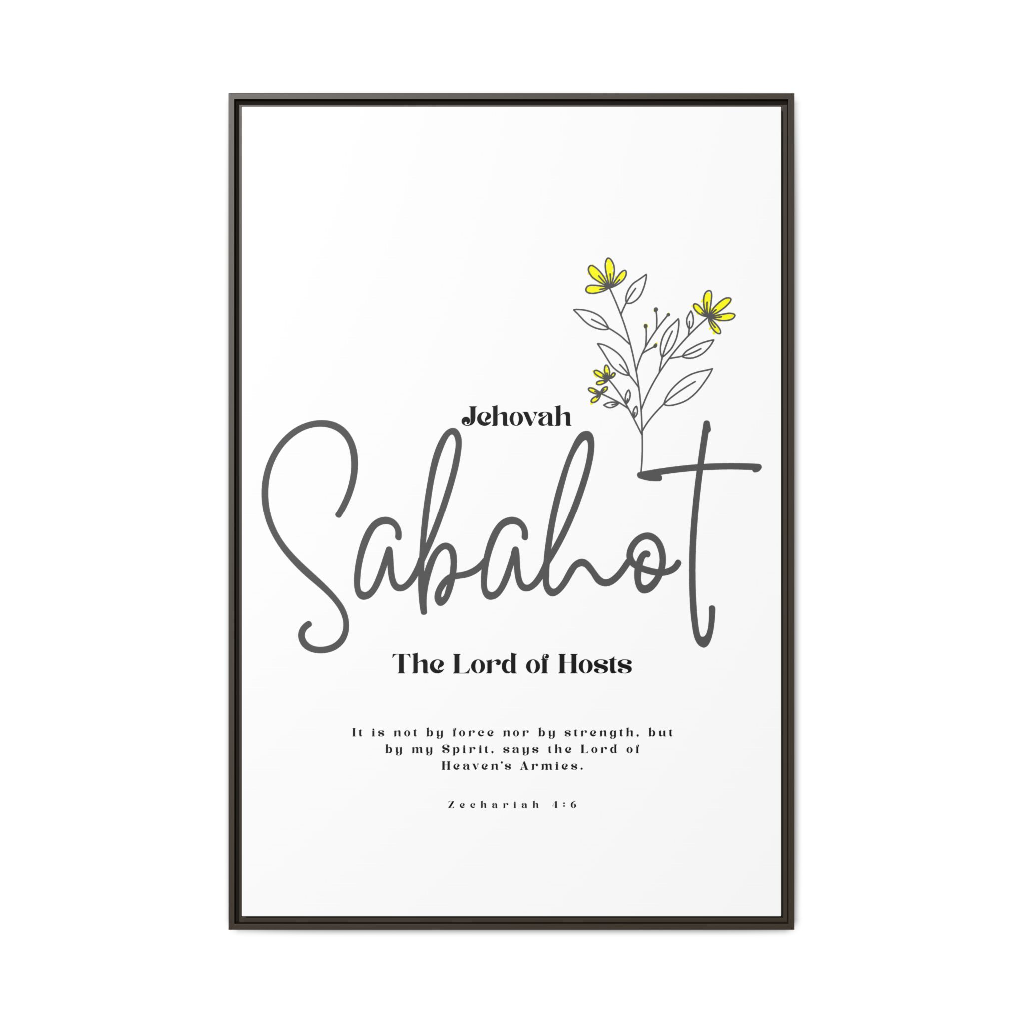 Jehovah Sabaoth Framed Canvas – The Lord of Hosts Minimalist Floral Scripture Art - Image 53