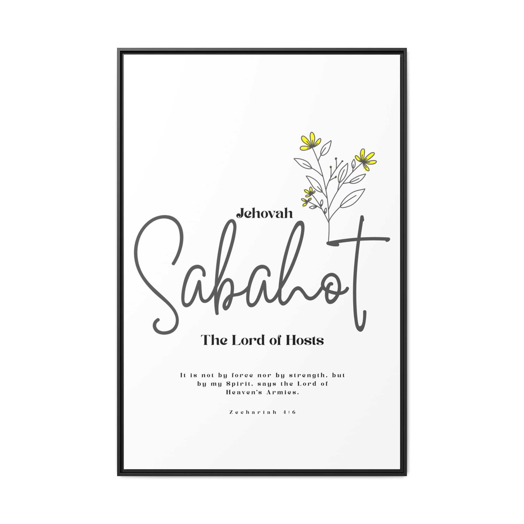 Jehovah Sabaoth Framed Canvas – The Lord of Hosts Minimalist Floral Scripture Art - Image 49