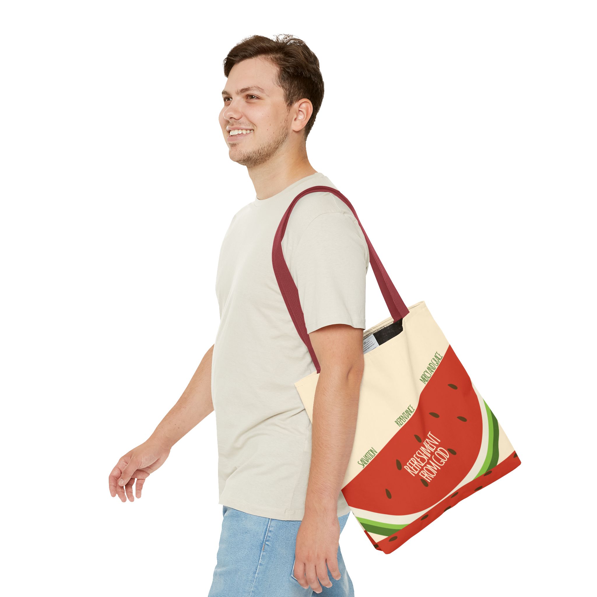 Watermelon Tote Bag - 'Salvation, Repentance, Mercy & Grace' Design, Perfect for Summer - Image 11