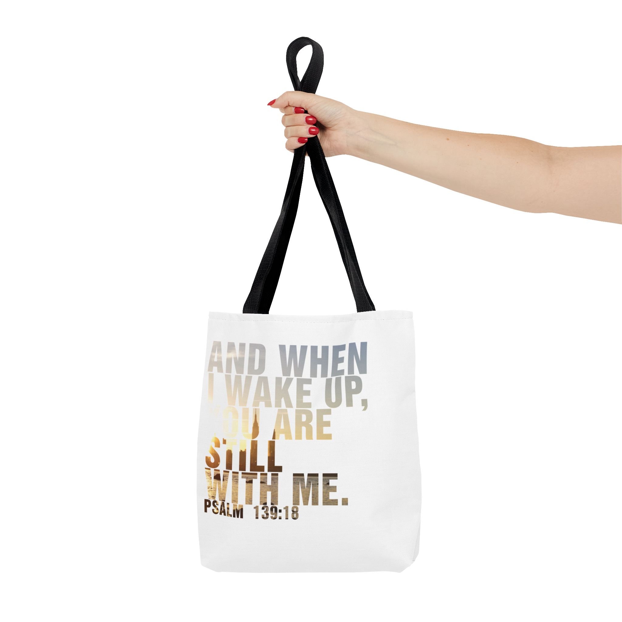 Inspirational 'And When I Wake Up' Tote Bag – Psalm 139:18, Durable & Stylish - Image 4