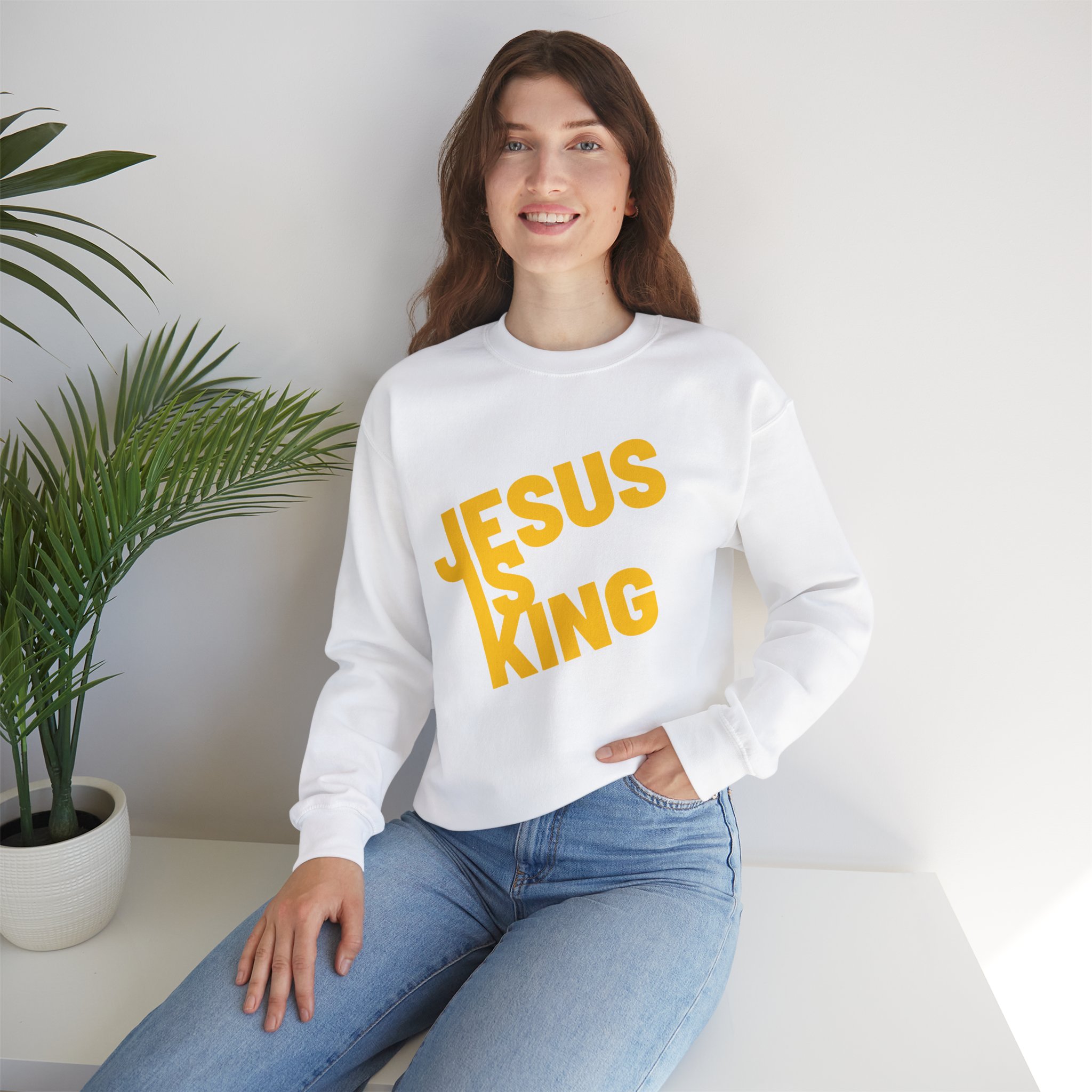 Jesus is King - Sweatshirt - Christian Apparel, Unisex Heavy Blend - Image 15