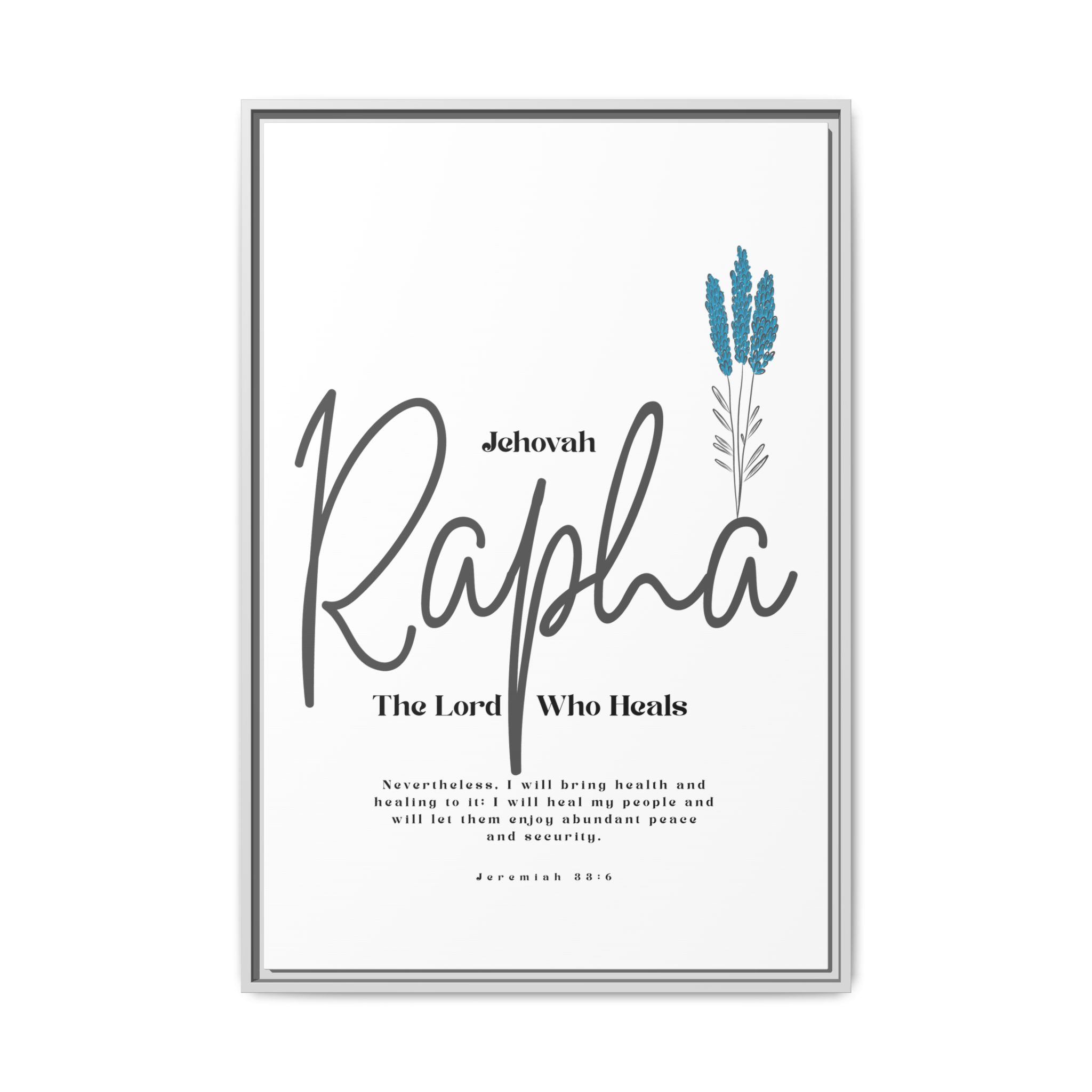 Jehovah Rapha Framed Canvas - The Lord Who Heals- Soothing Multi-Color Scripture Art - Image 13