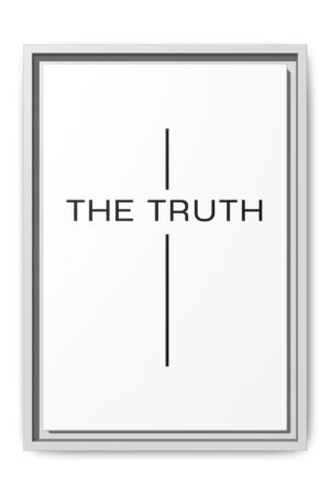 The Truth Cross Minimalist Canvas - John 14:6, Christian Wall Art