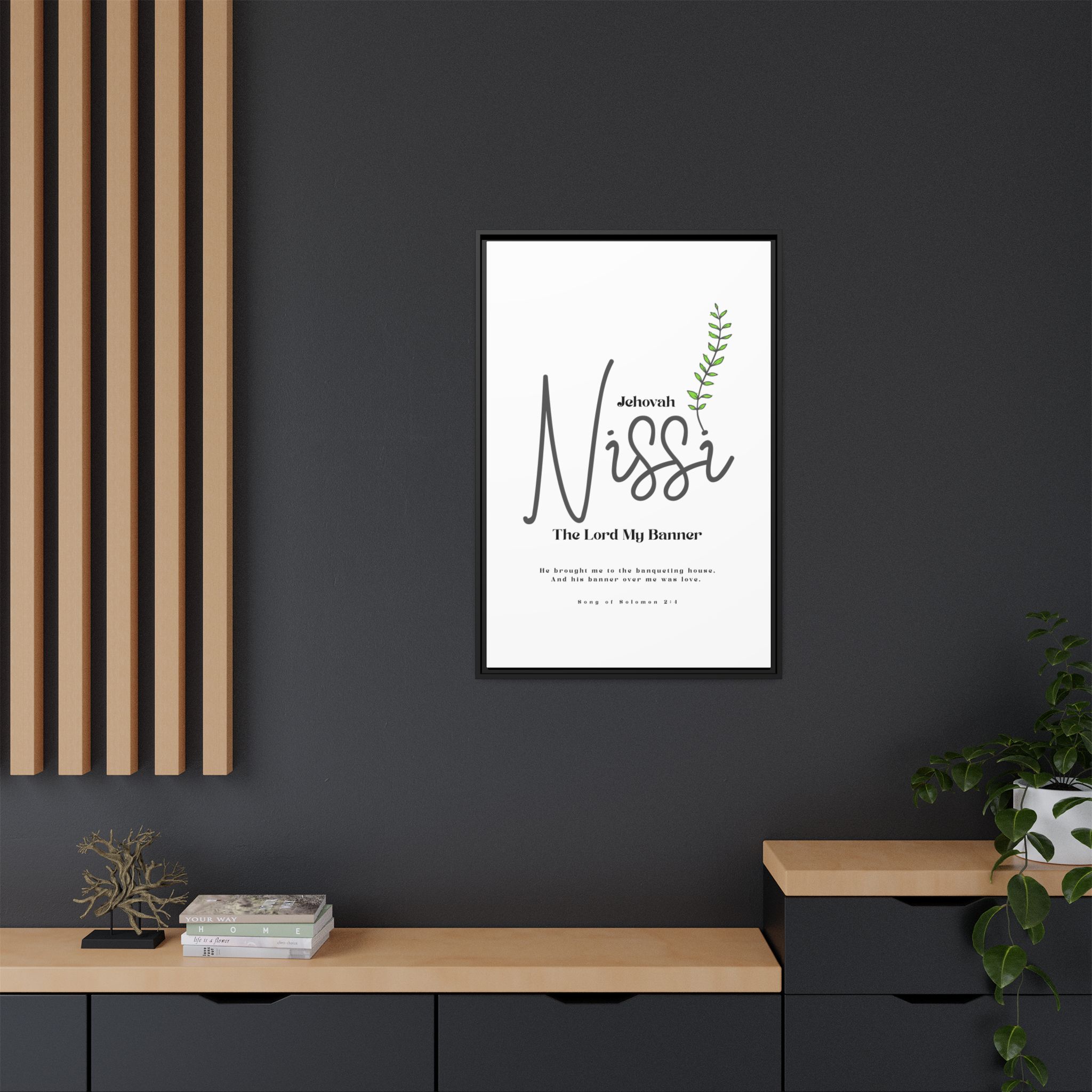 Jehovah Nissi Framed Canvas - "The Lord My Banner" Multi-Color Victory Wall Art - Image 4