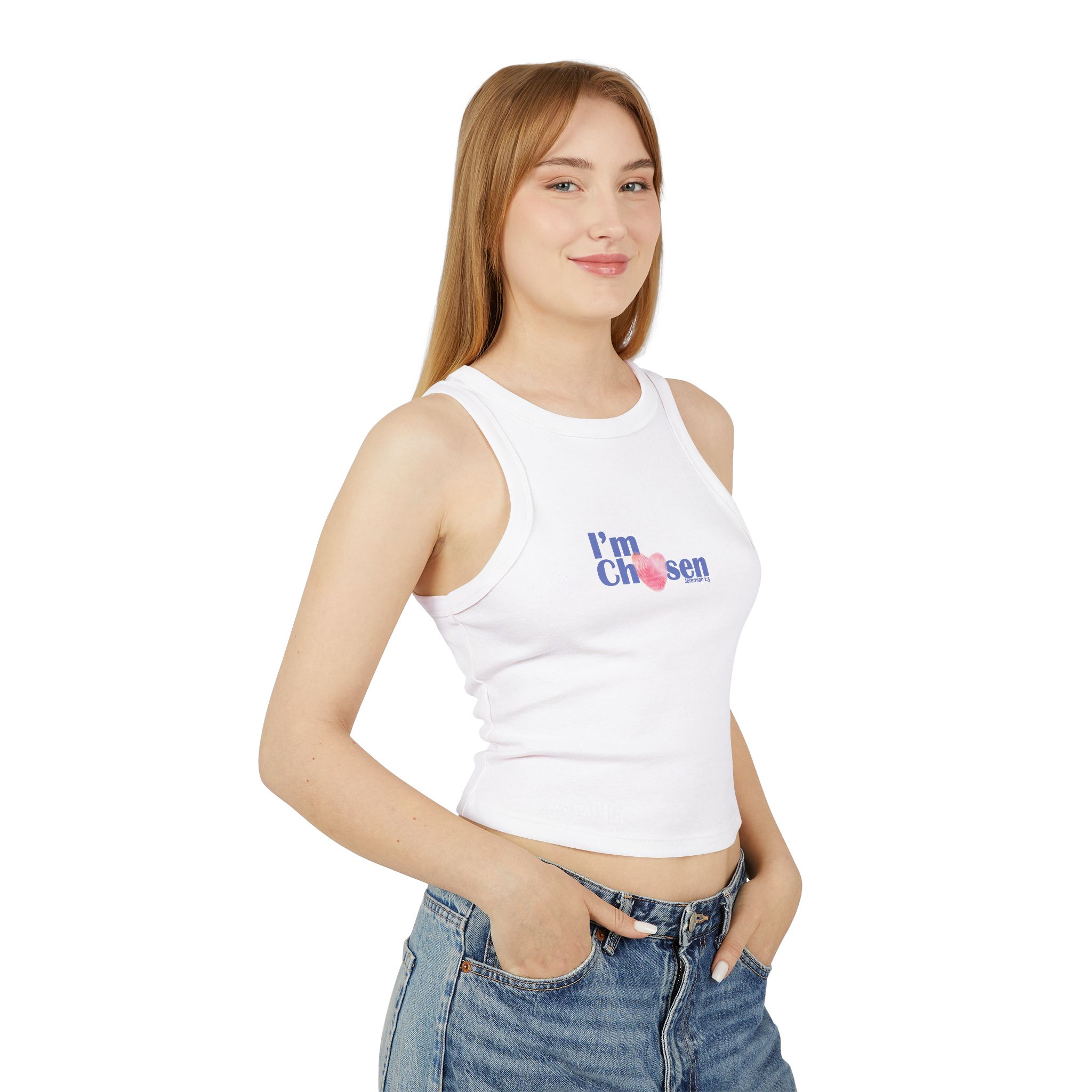 I'm Chosen - Faith-Inspired Micro Rib Racer Tank for Everyday Confidence - Image 4