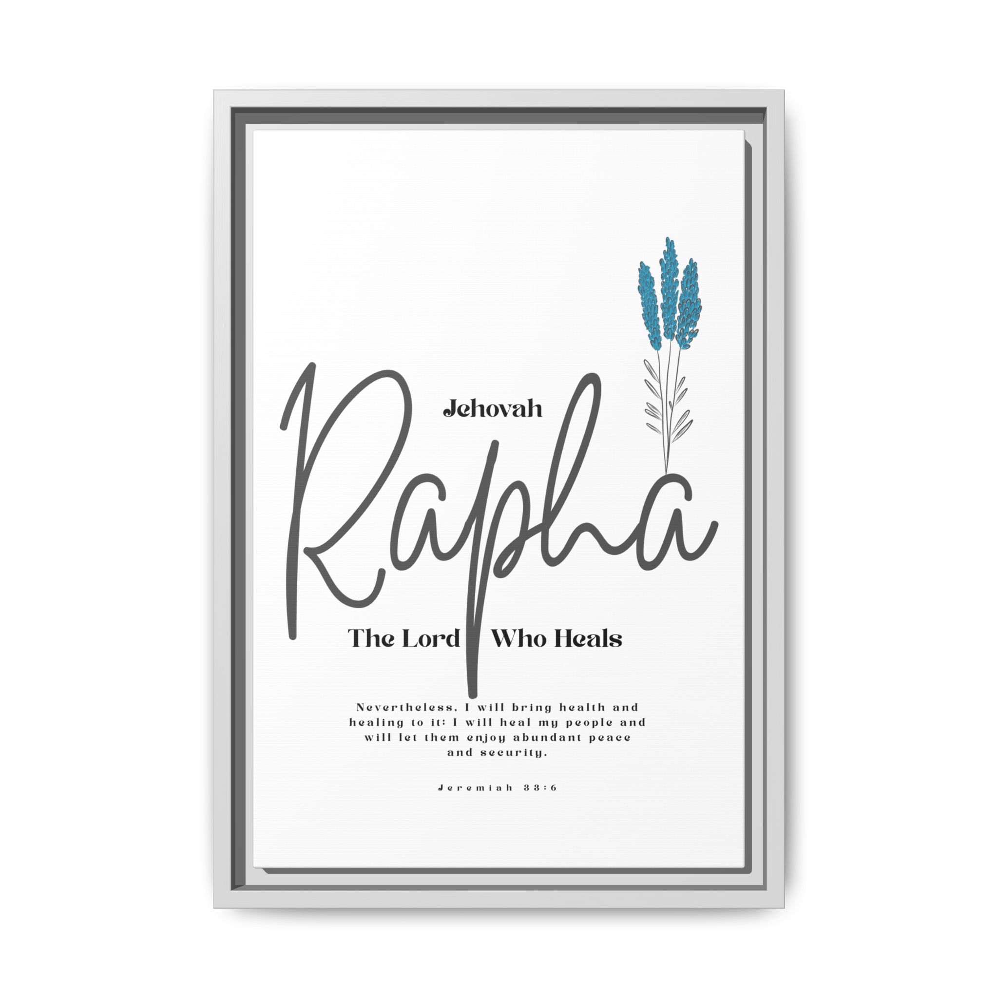 Jehovah Rapha Framed Canvas - The Lord Who Heals- Soothing Multi-Color Scripture Art - Image 33