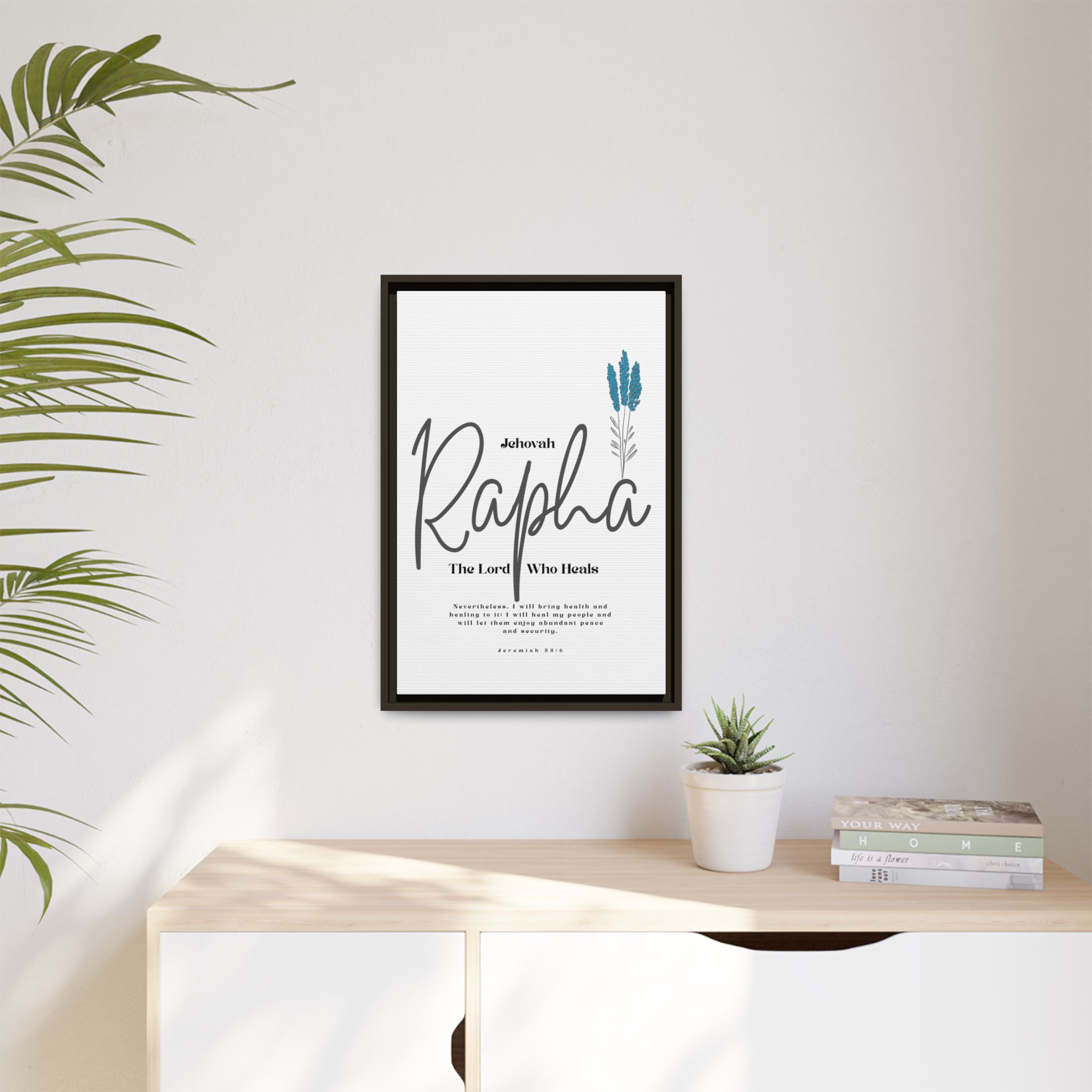 Jehovah Rapha Framed Canvas - The Lord Who Heals- Soothing Multi-Color Scripture Art - Image 43