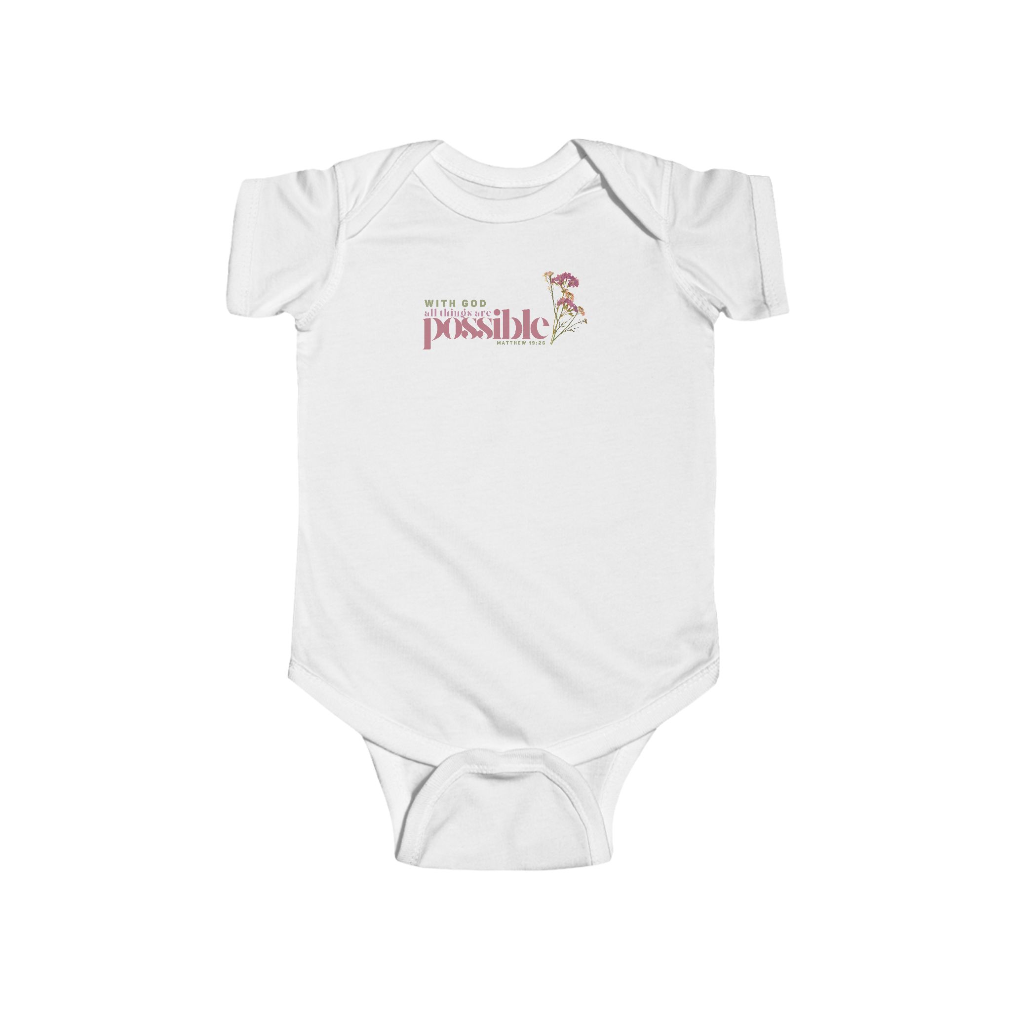 Infant Bodysuit: All Things Are Possible – Sweet & Inspirational Design for Baby Girls