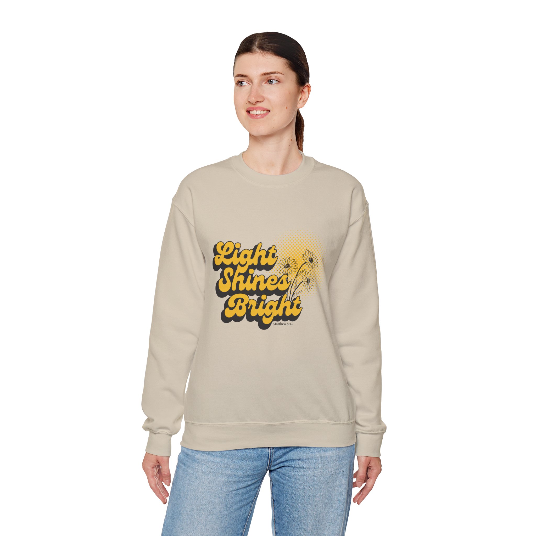 Light Shines Bright, Sweatshirt - Matthew 5:14, Christian Apparel