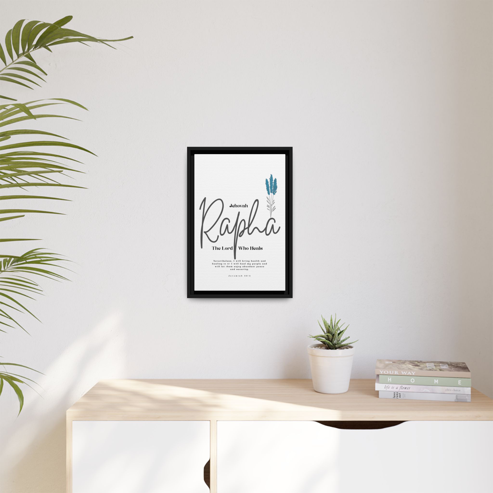 Jehovah Rapha Framed Canvas - The Lord Who Heals- Soothing Multi-Color Scripture Art - Image 27