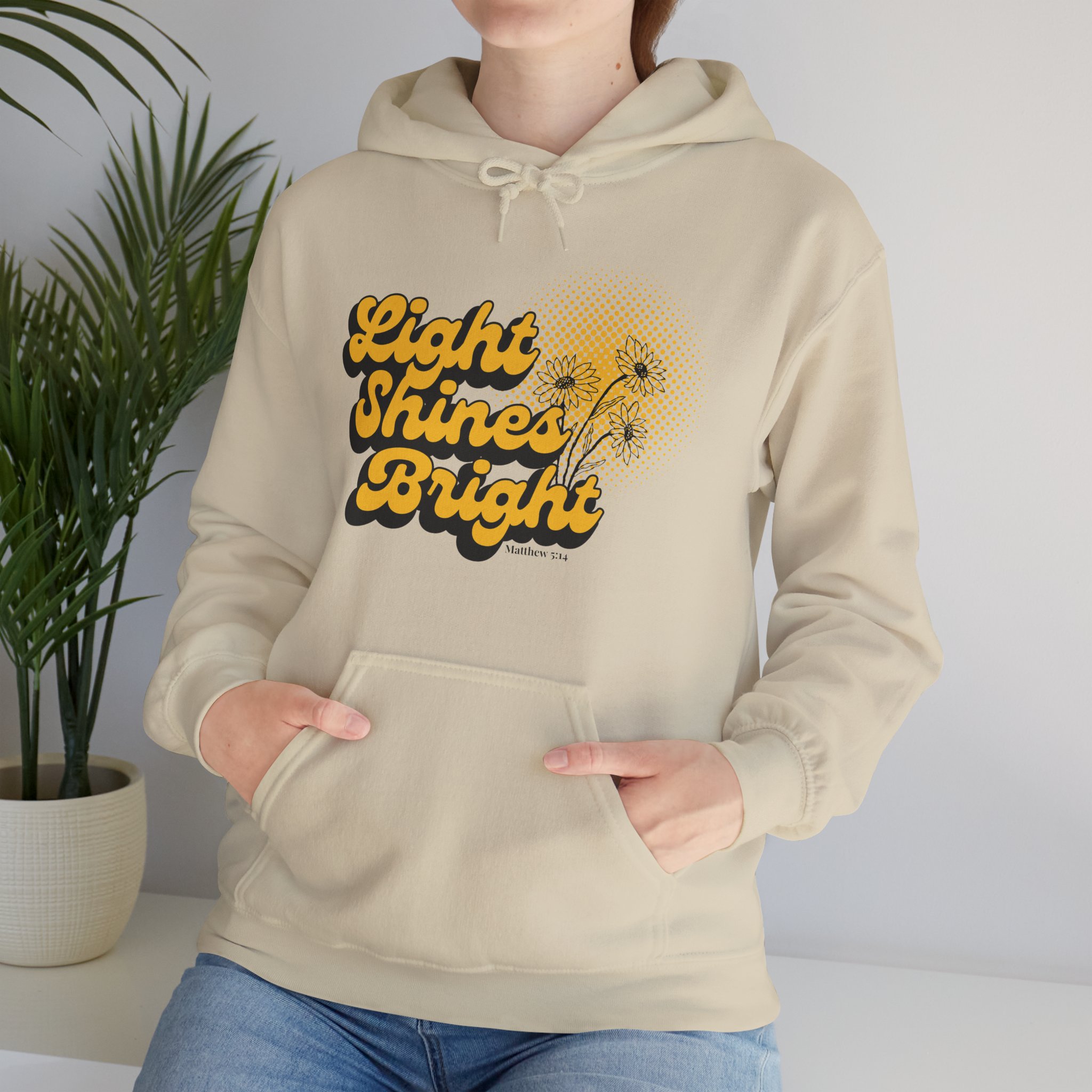 Women’s Hooded Sweatshirt: Light Shines Bright – Cozy & Inspirational Design - Image 18