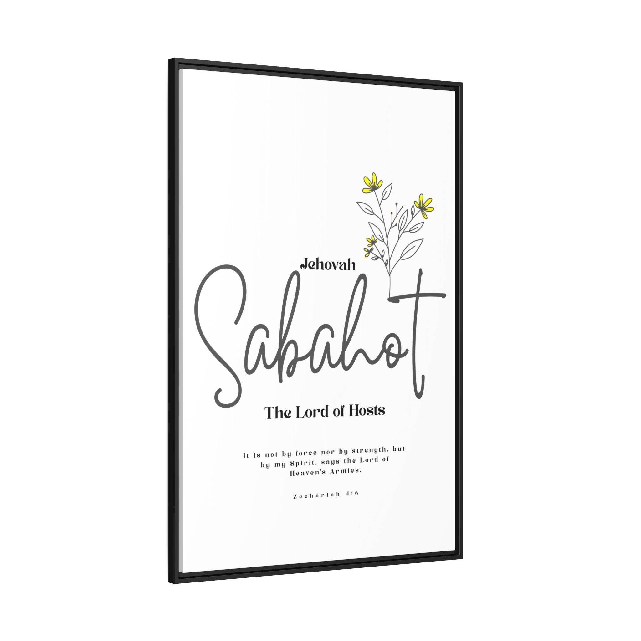 Jehovah Sabaoth Framed Canvas – The Lord of Hosts Minimalist Floral Scripture Art - Image 6