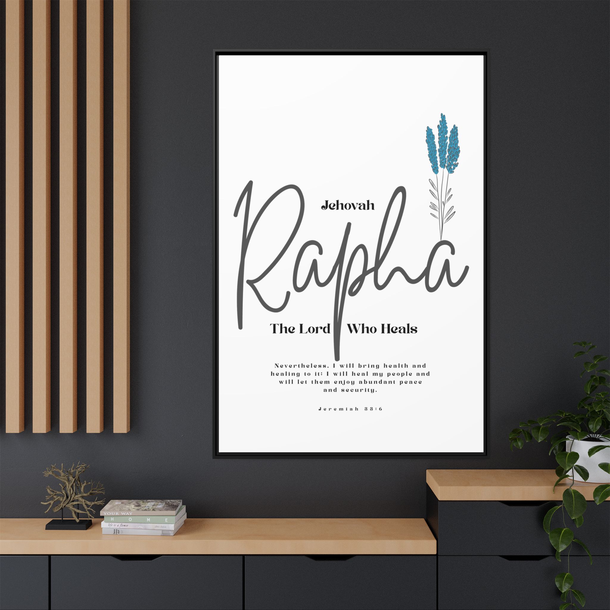 Jehovah Rapha Framed Canvas - The Lord Who Heals- Soothing Multi-Color Scripture Art - Image 52