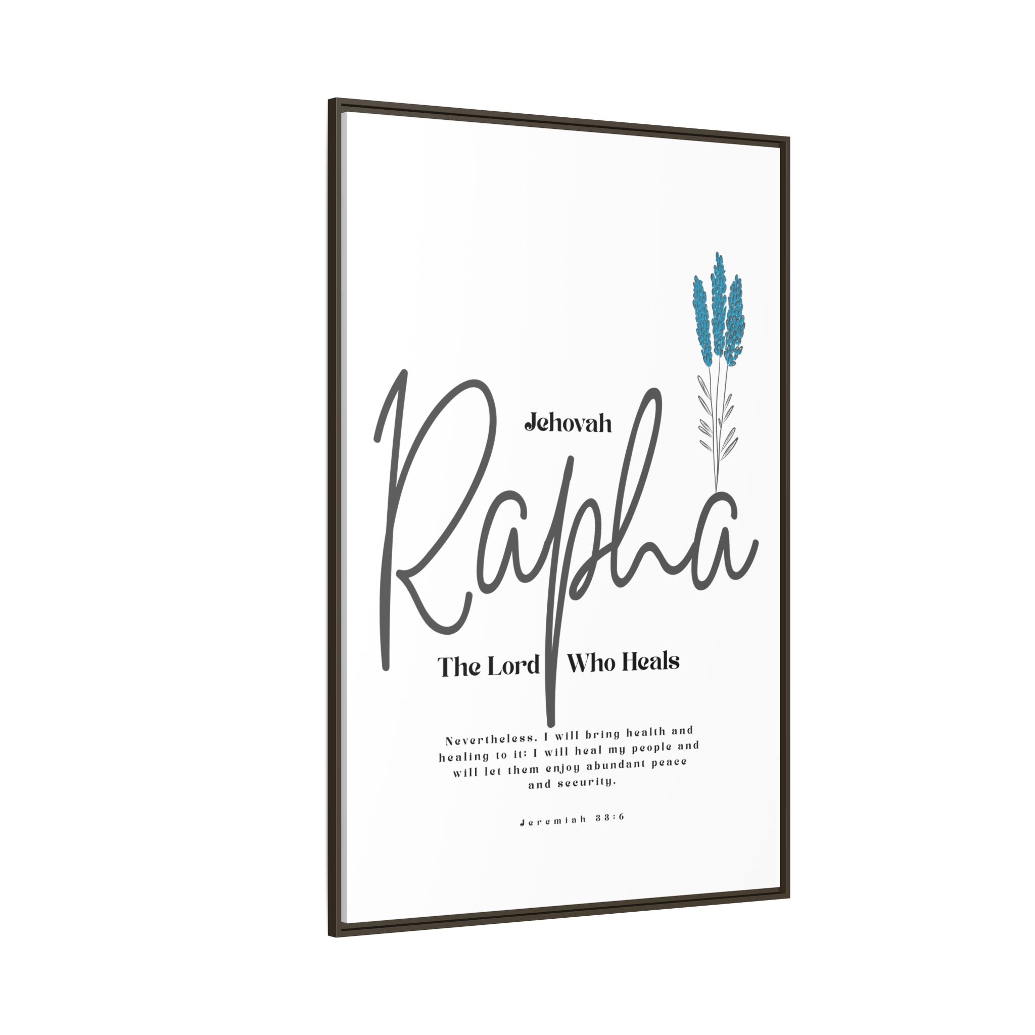 Jehovah Rapha Framed Canvas - The Lord Who Heals- Soothing Multi-Color Scripture Art - Image 54